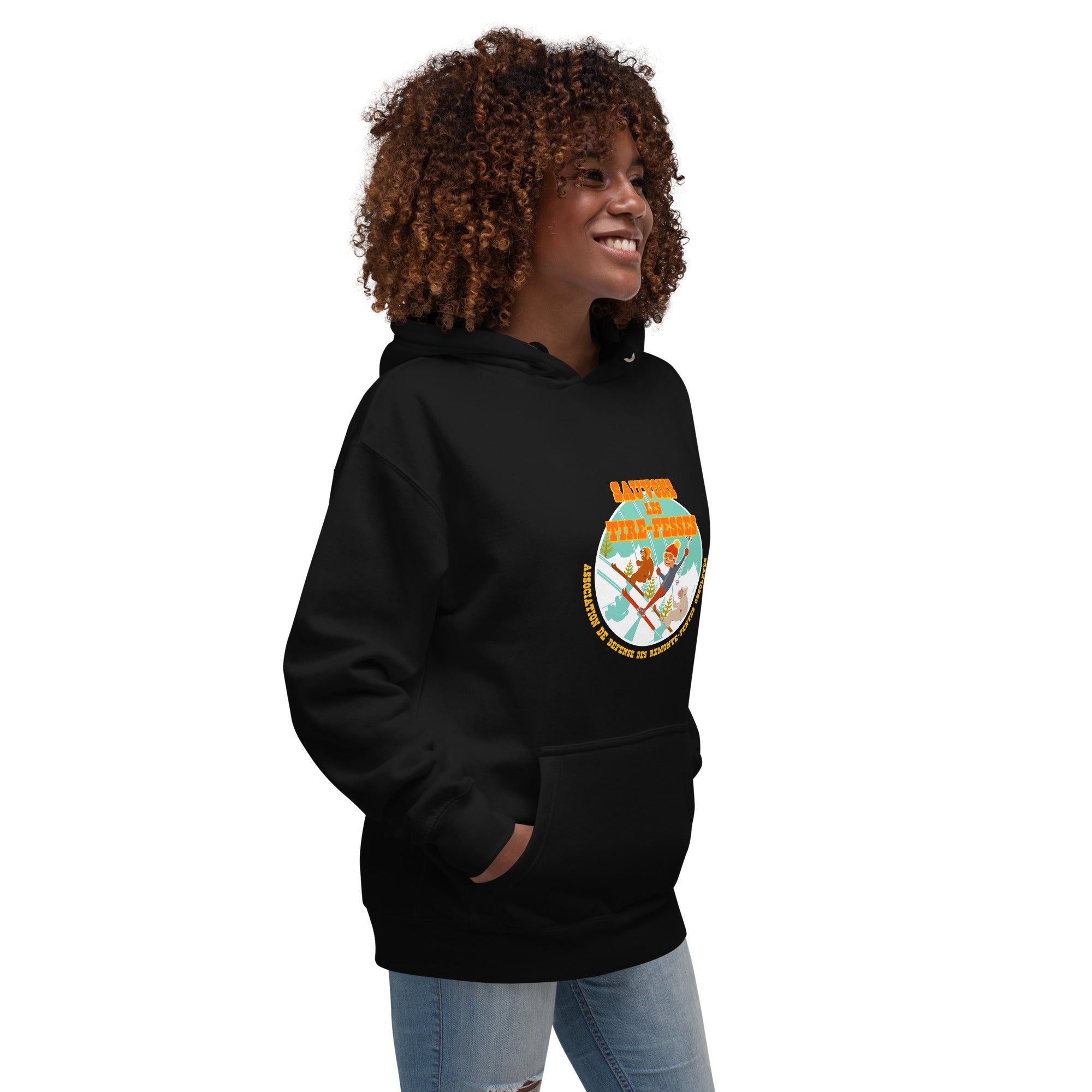 Unisex Cotton Hoodie Sauvons les Tires-fesses (front & back)