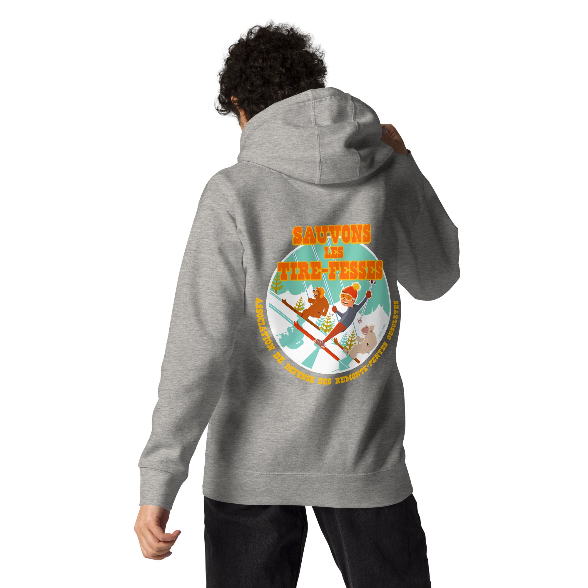 Unisex Cotton Hoodie Sauvons les Tires-fesses (front & back)