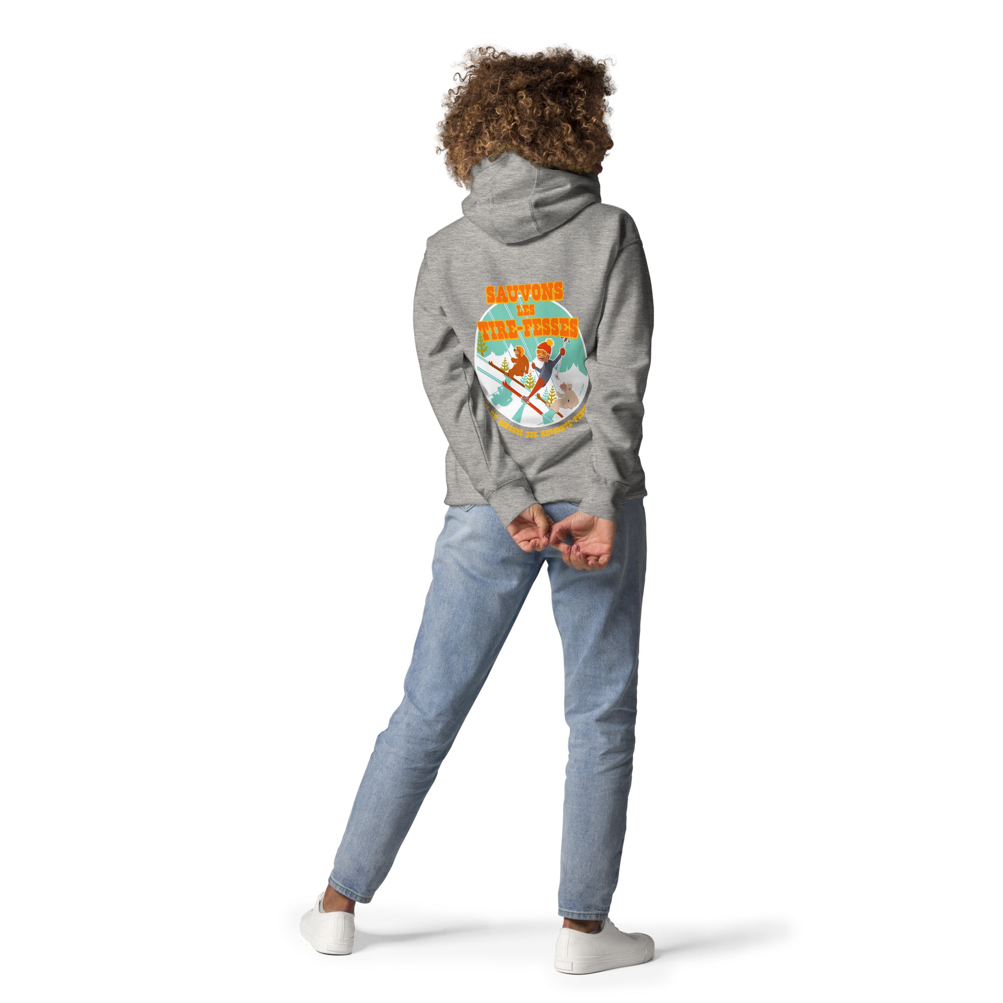 Unisex Cotton Hoodie Sauvons les Tires-fesses (front & back)