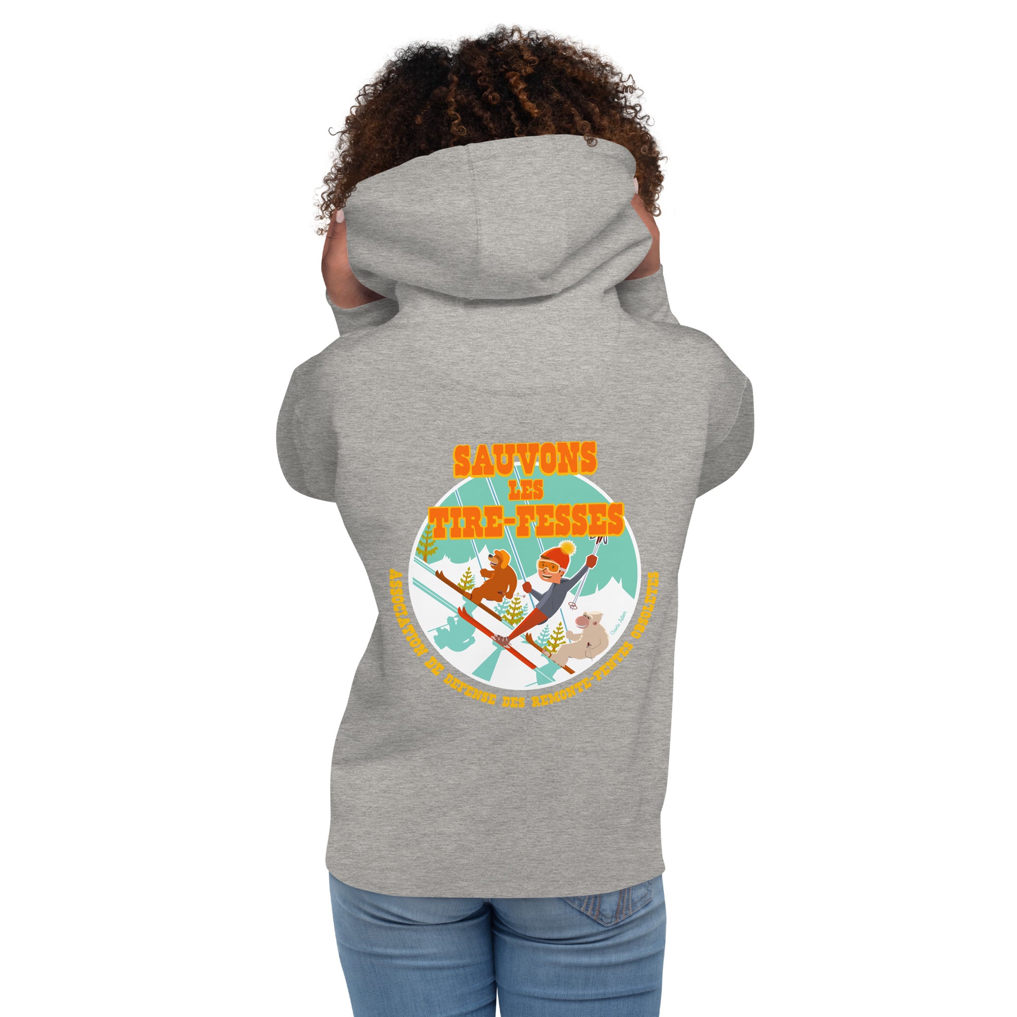 Unisex Cotton Hoodie Sauvons les Tires-fesses (front & back)