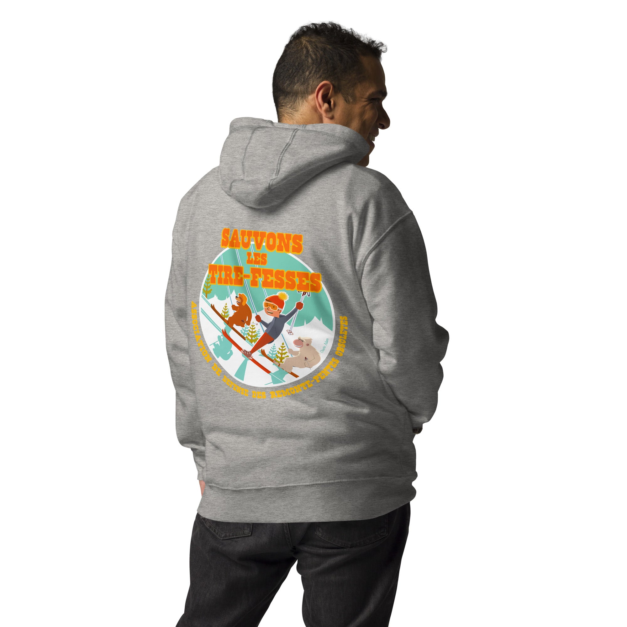 Unisex Cotton Hoodie Sauvons les Tires-fesses (front & back)