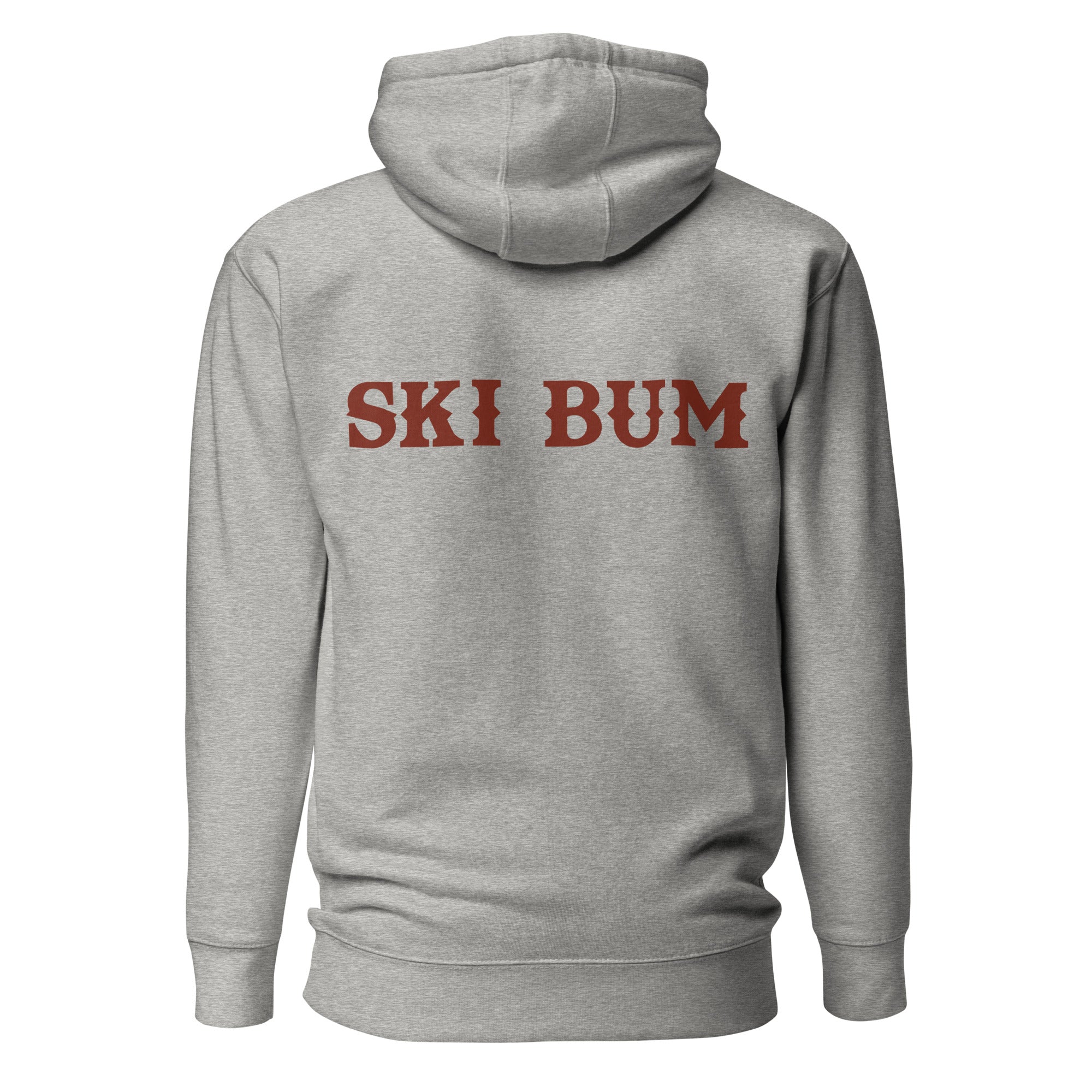 Unisex Cotton Hoodie Ski Bum dark text (front & back)