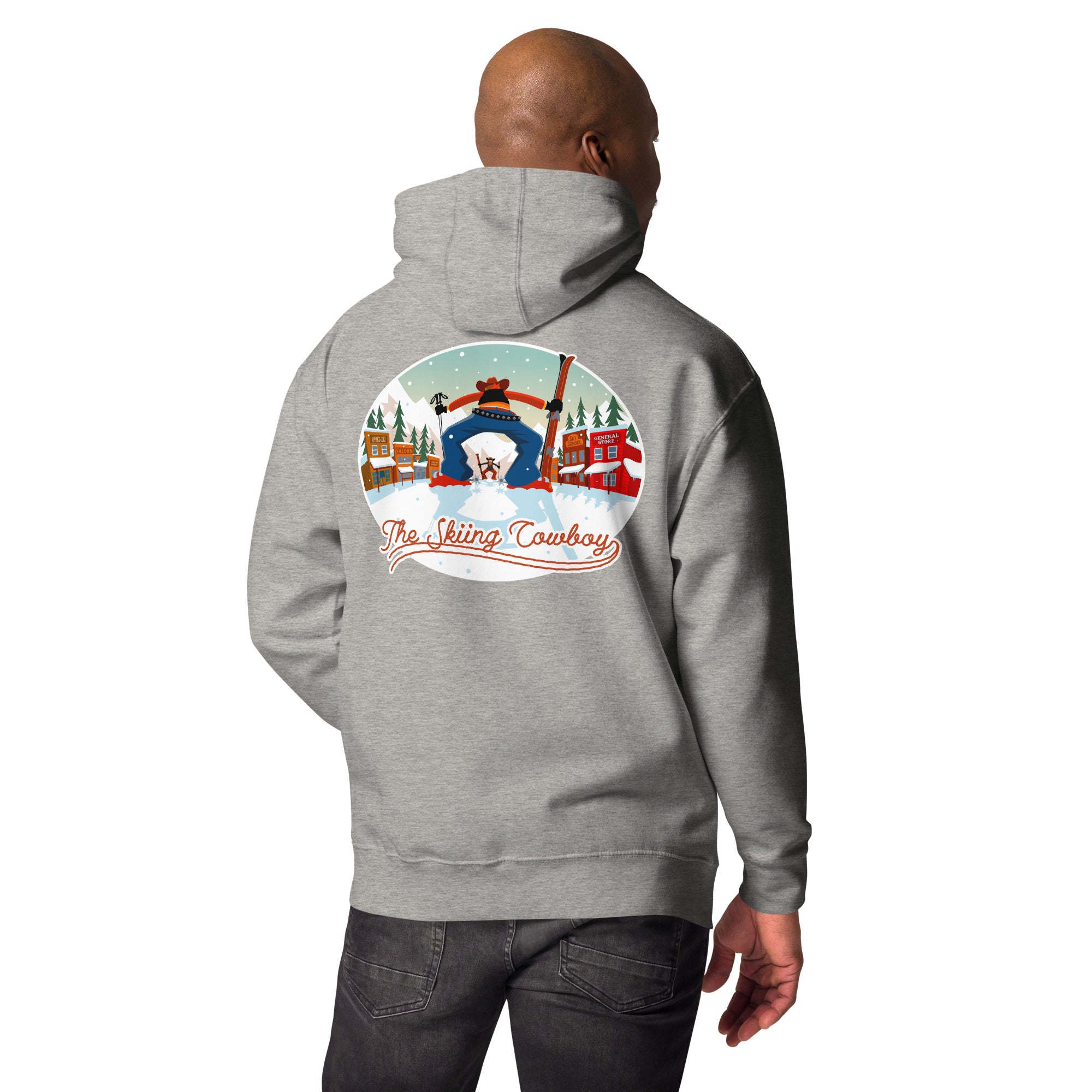 Unisex Cotton Hoodie Ski Fight at OK Corral (front & back)