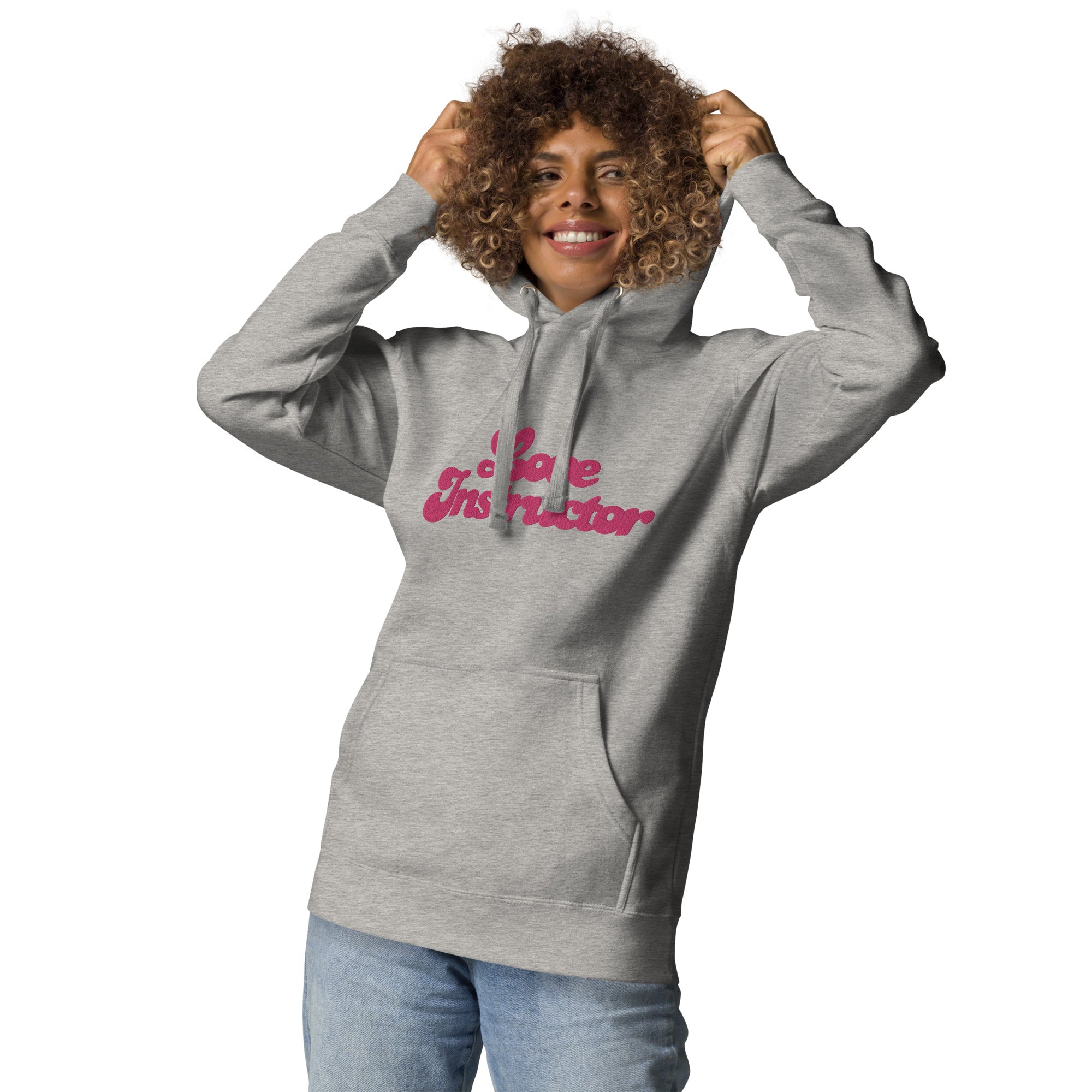 Sweat à capuche unisexe en coton Love Instructor grand motif brodé