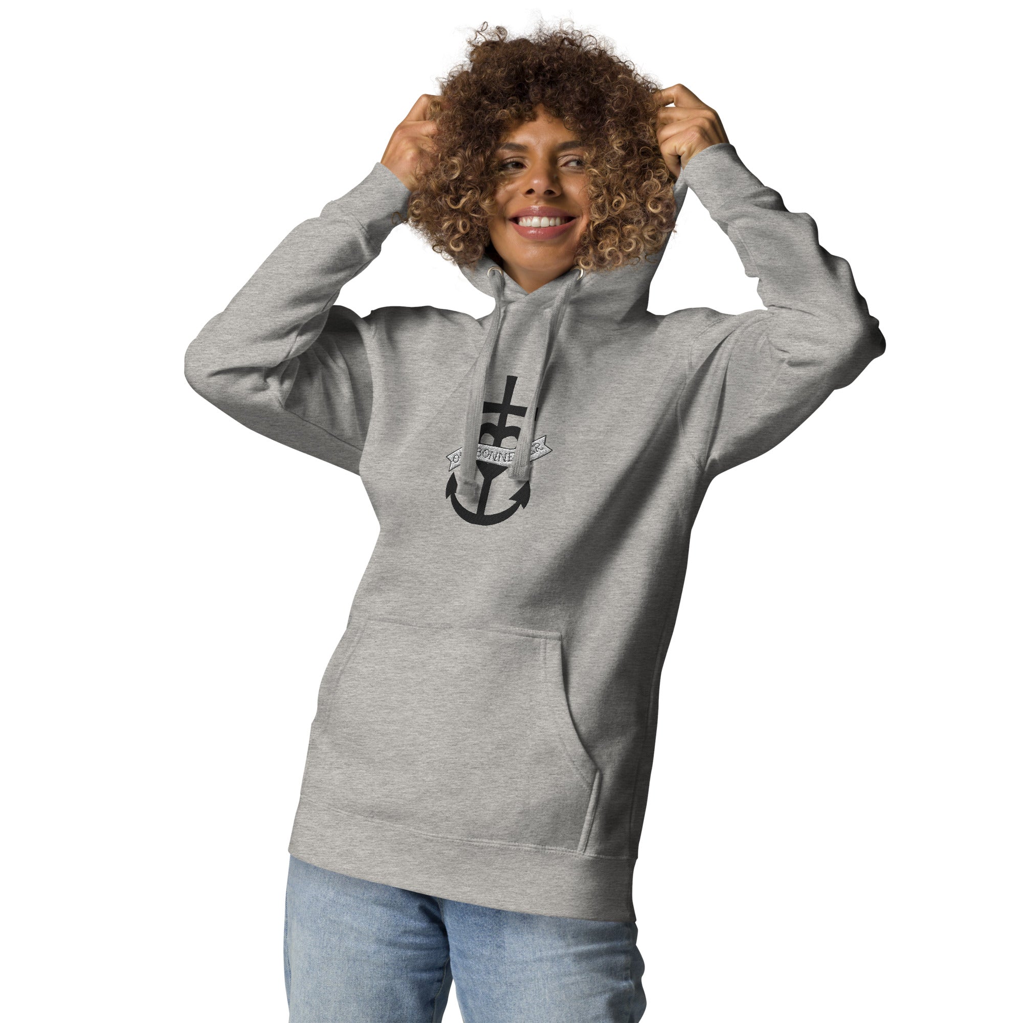 Sweat à capuche unisexe en coton Oh Bonne Mer 1 grand motif brodé