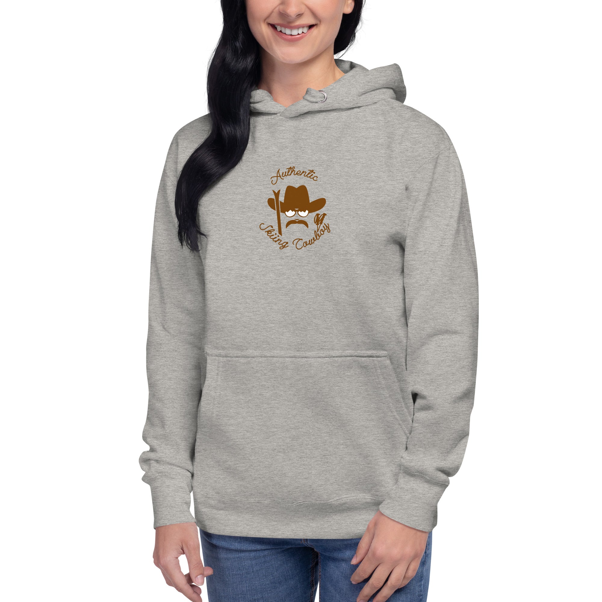 Sweat à capuche unisexe en coton Authentic Skiing Cowboy marron