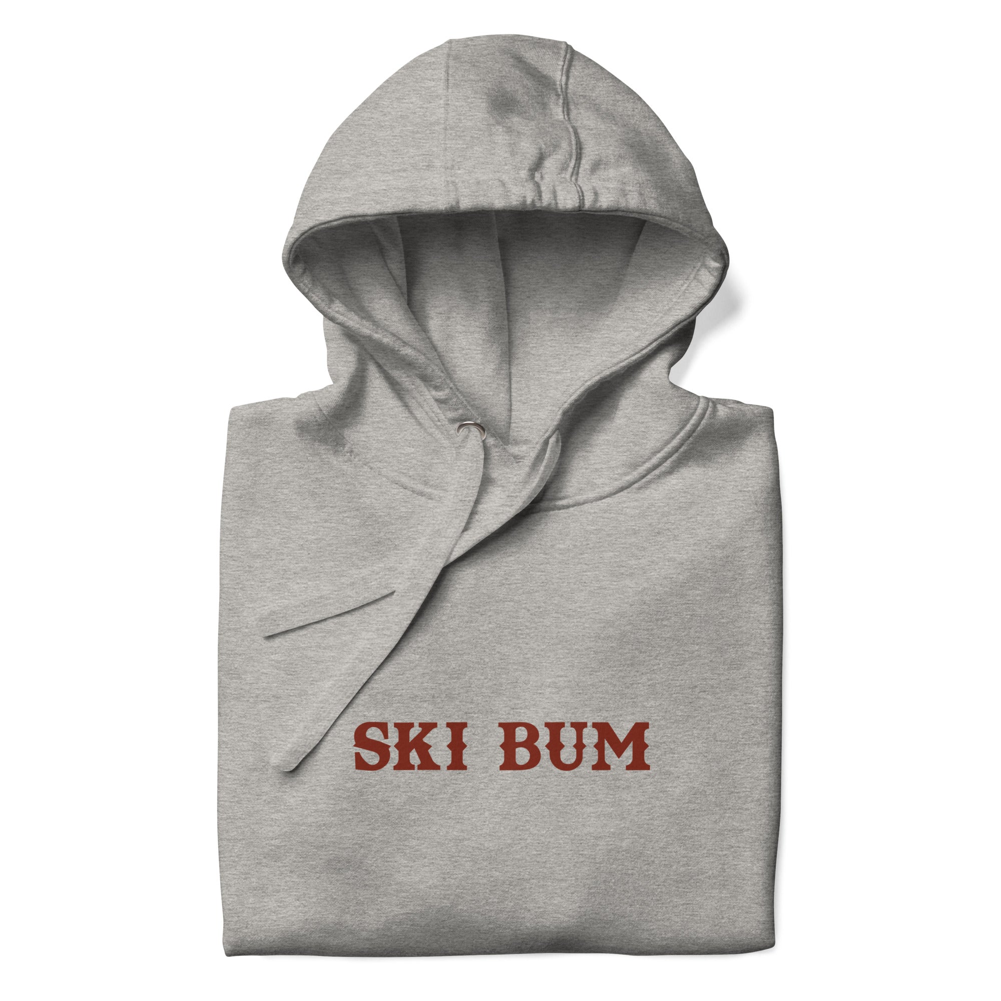 Unisex Cotton Hoodie Ski Bum dark text (front & back)