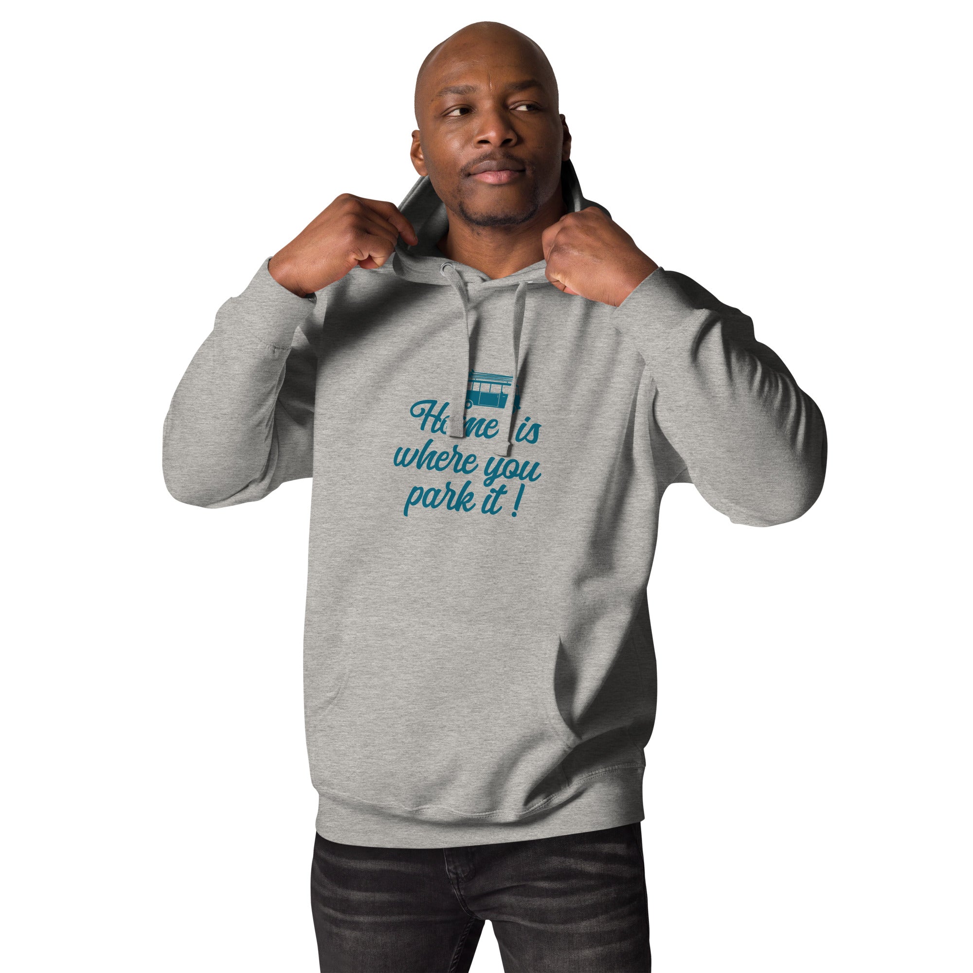 Unisex Cotton Hoodie Blue Surf Combi Home is where you park it