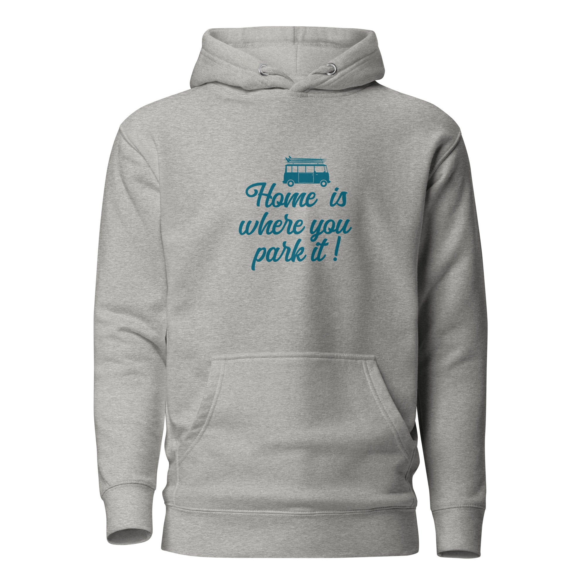 Unisex Cotton Hoodie Blue Surf Combi Home is where you park it