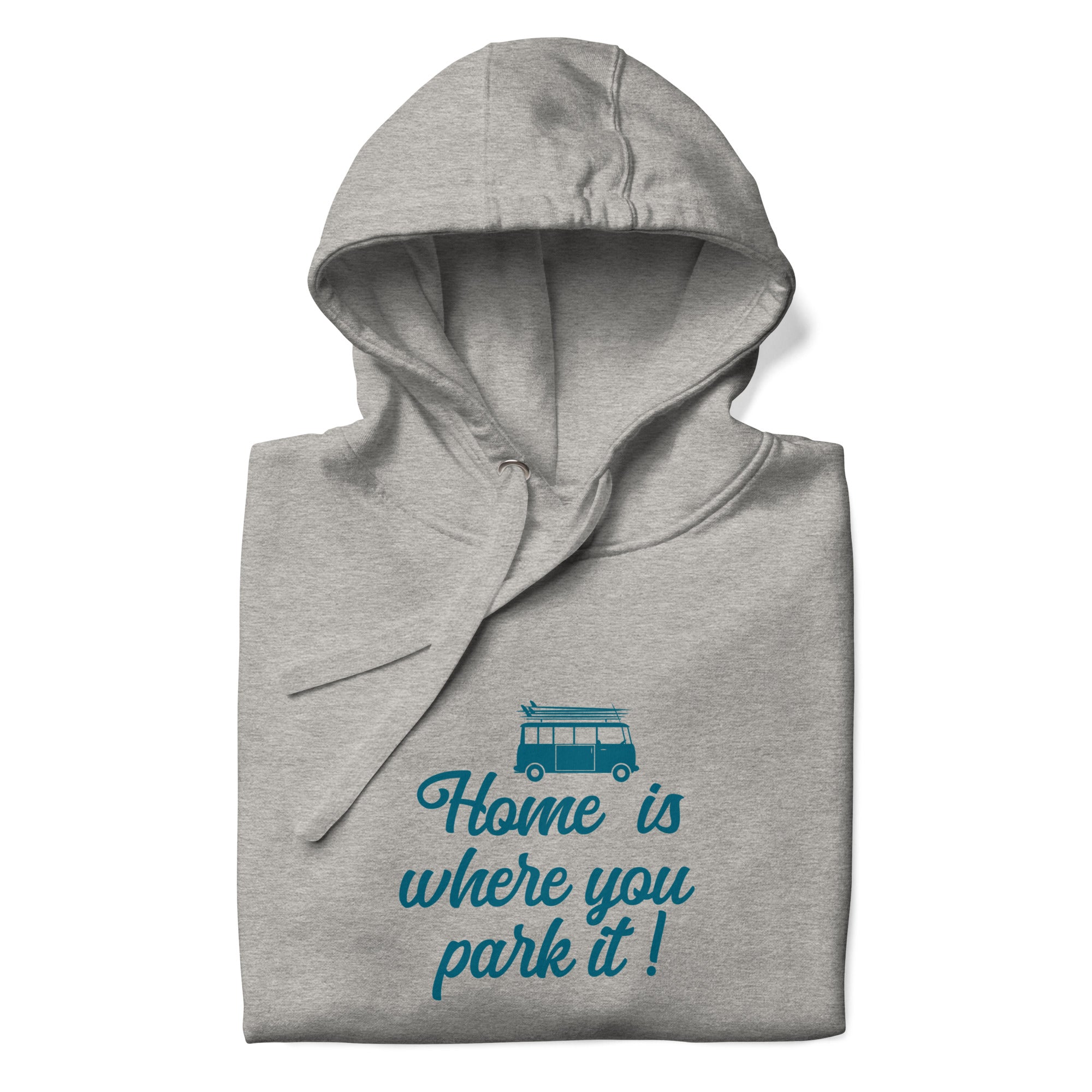 Unisex Cotton Hoodie Blue Surf Combi Home is where you park it