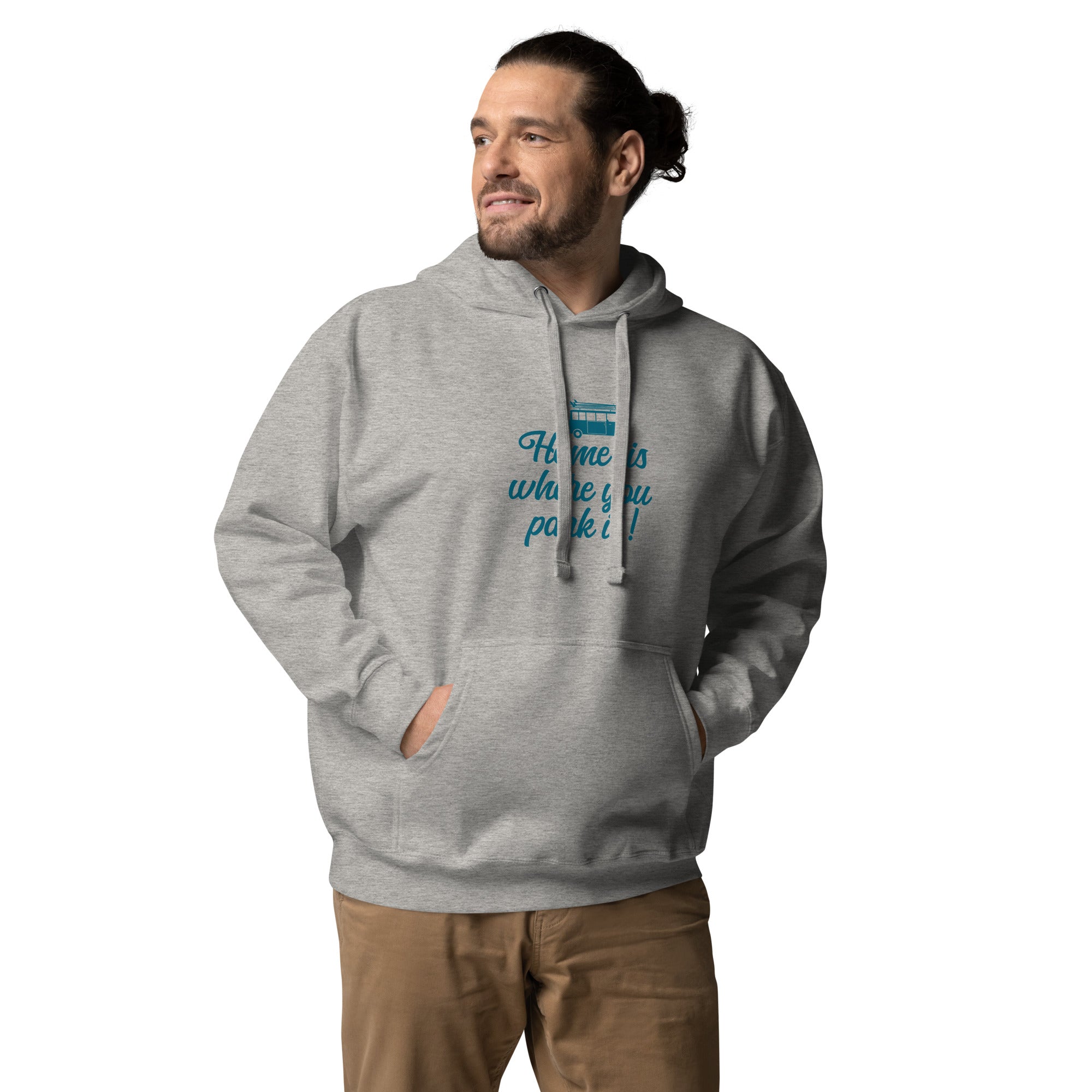 Unisex Cotton Hoodie Blue Surf Combi Home is where you park it