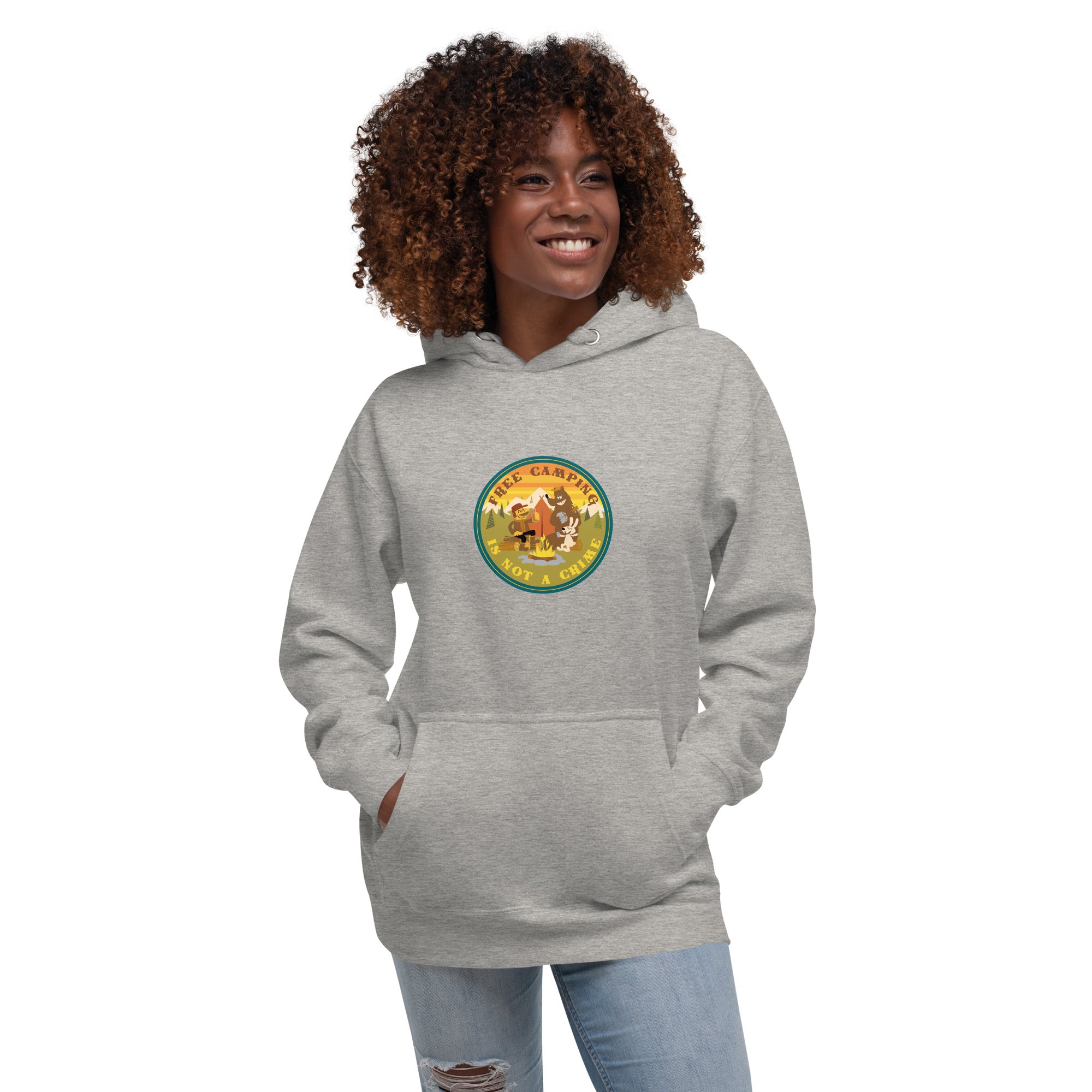 Unisex Cotton Hoodie Free camping is not a crime