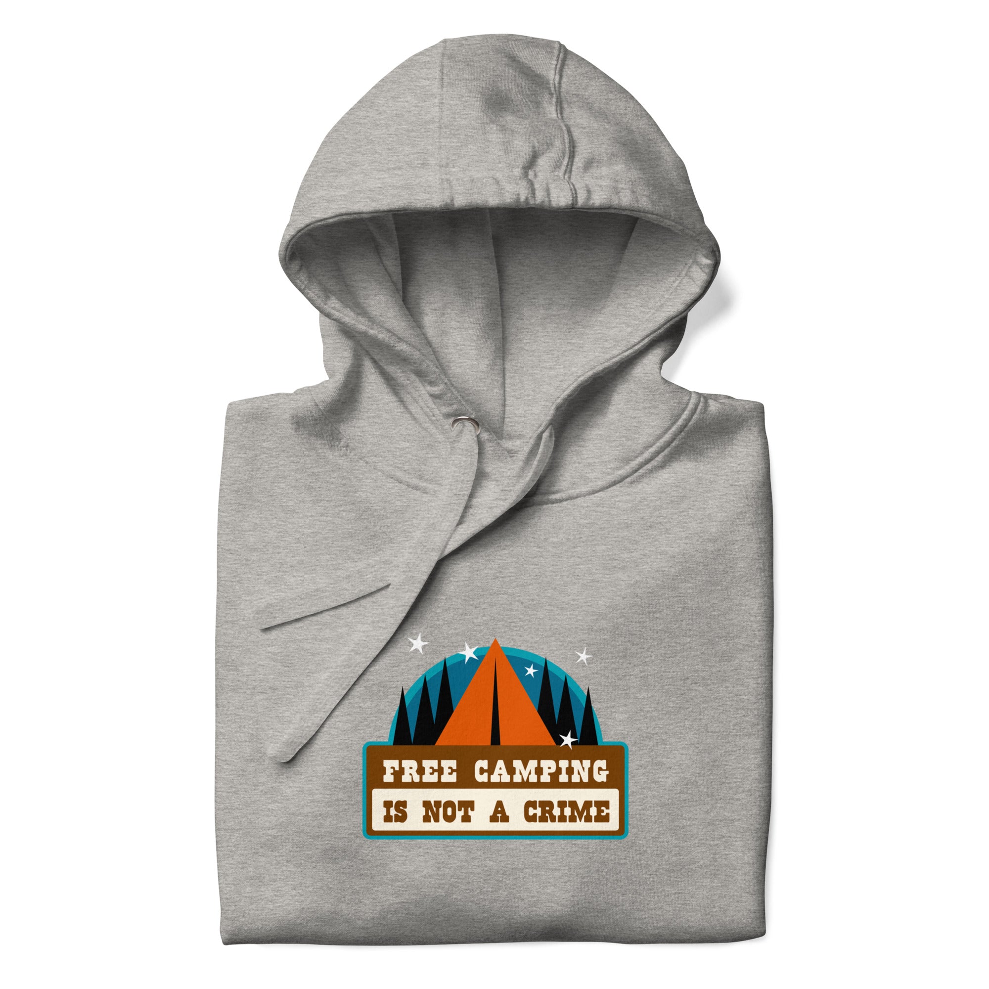 Sweat à capuche unisexe en coton Free camping is not a crime graphic