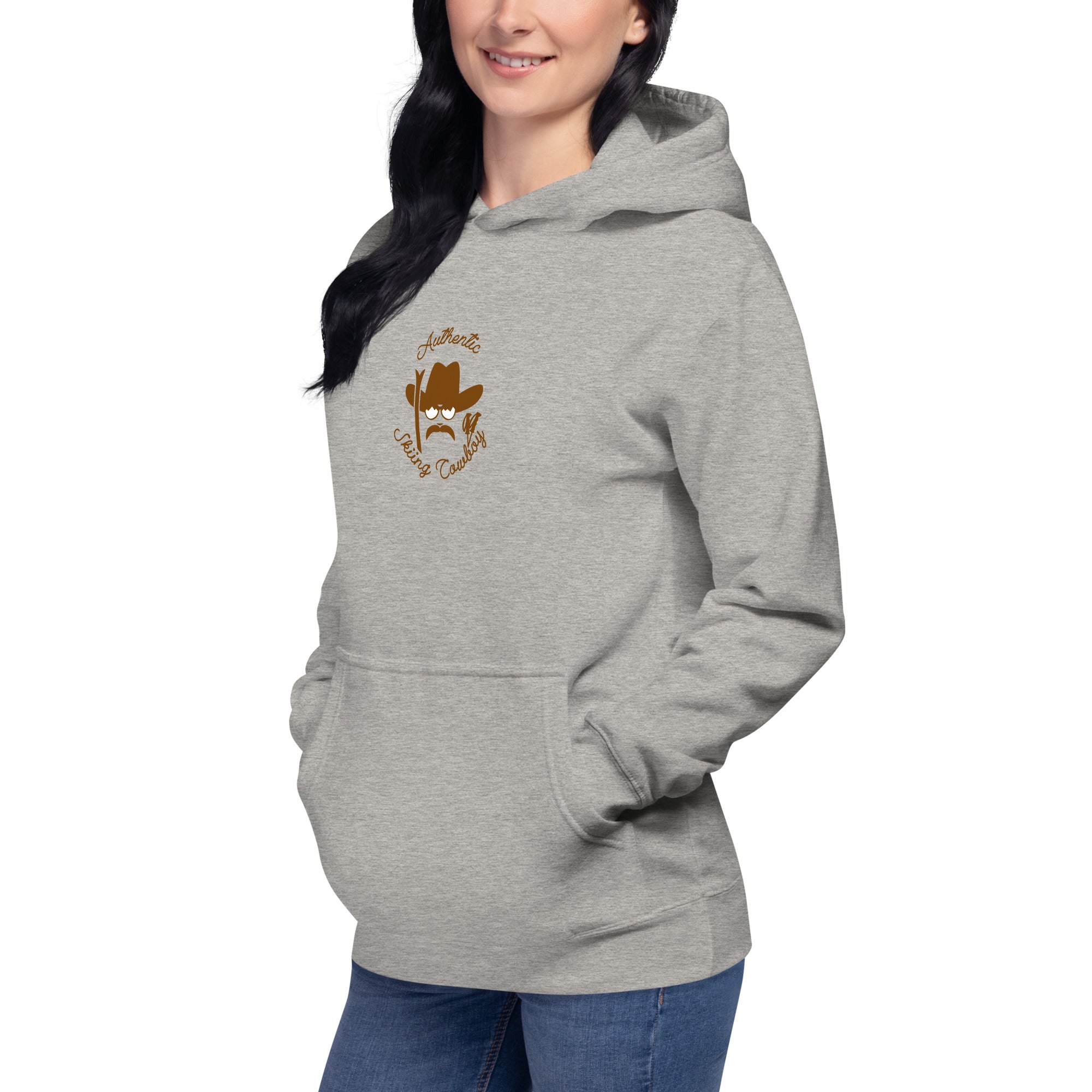 Sweat à capuche unisexe en coton Authentic Skiing Cowboy marron