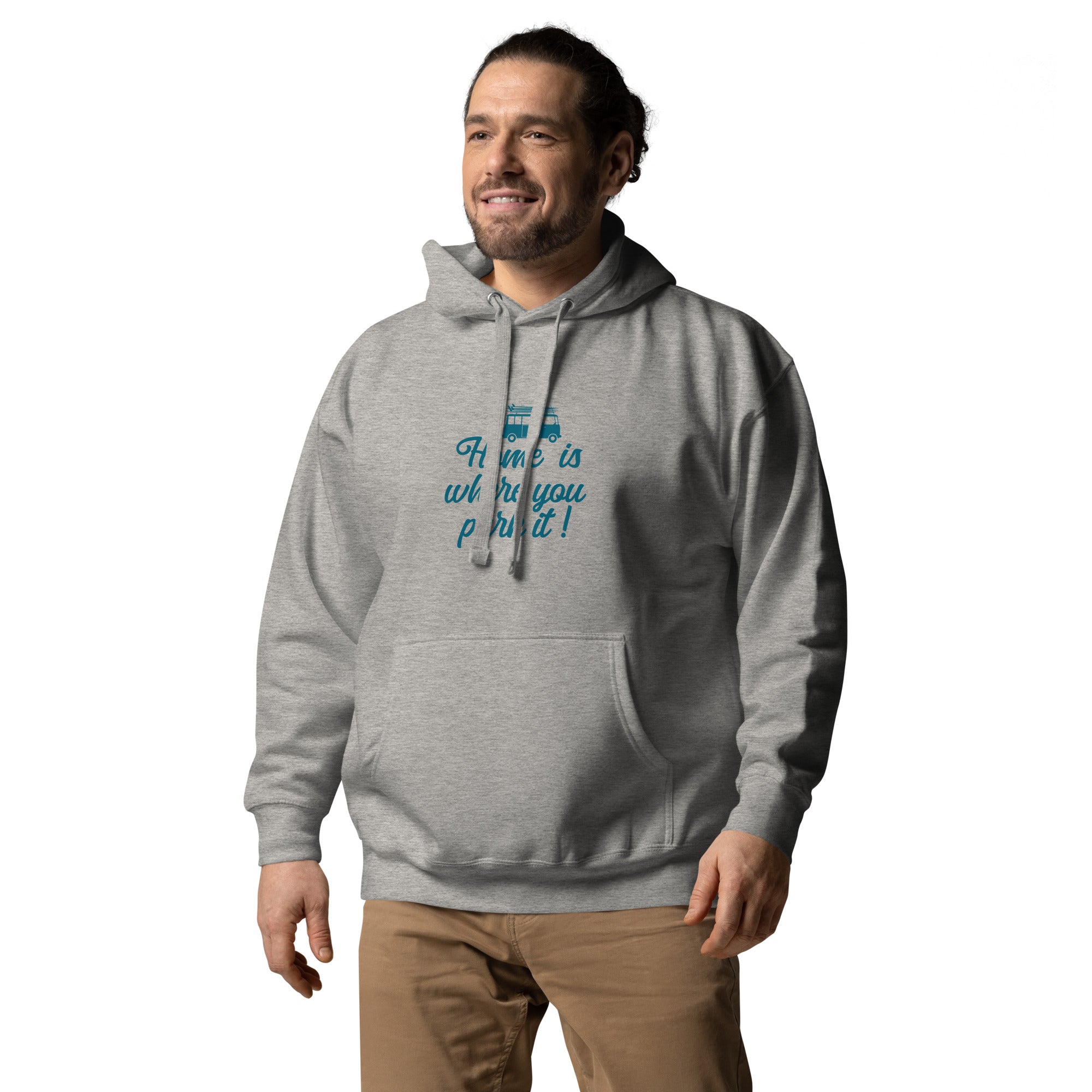 Unisex Cotton Hoodie Blue Surf Combi Home is where you park it