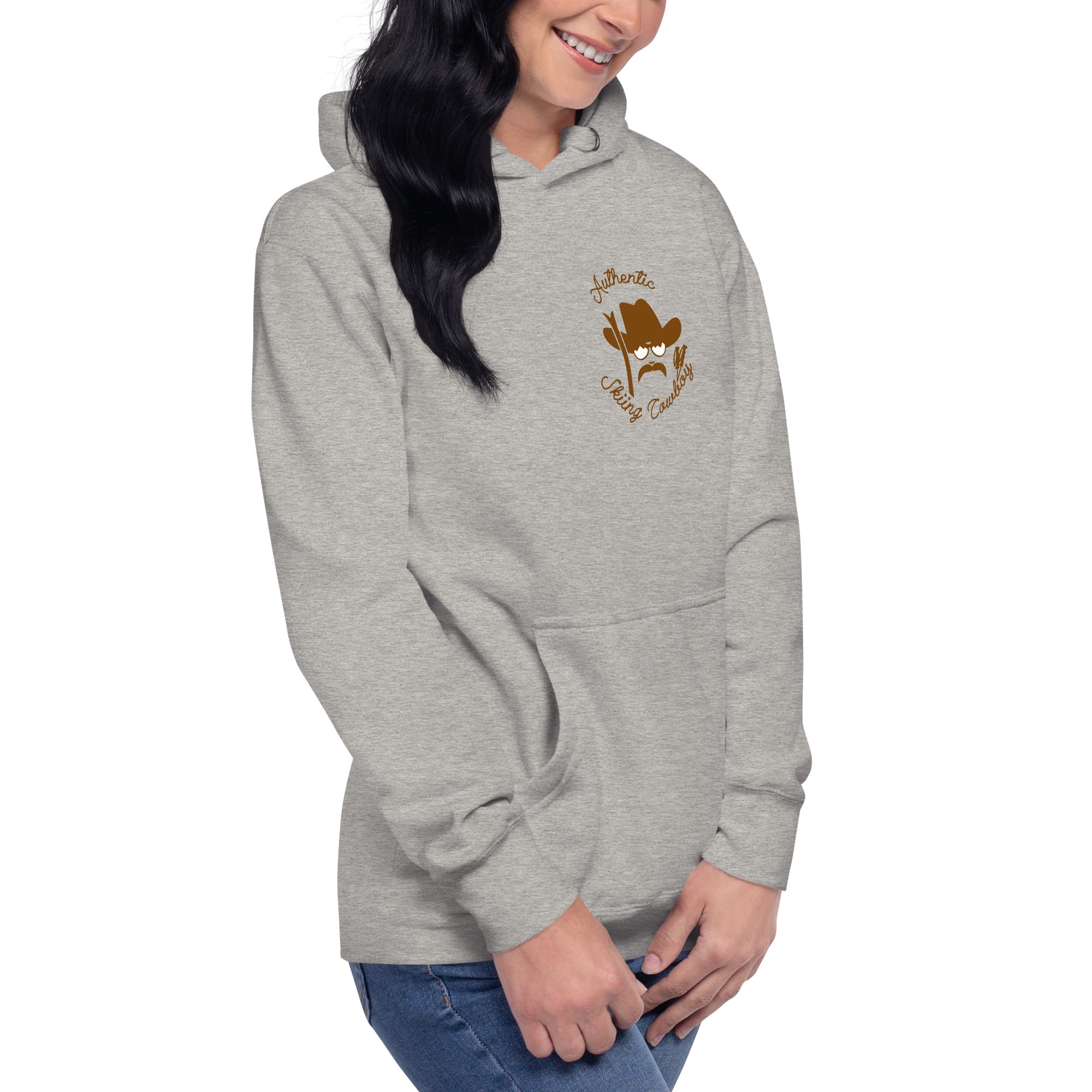 Sweat à capuche unisexe en coton Authentic Skiing Cowboy marron