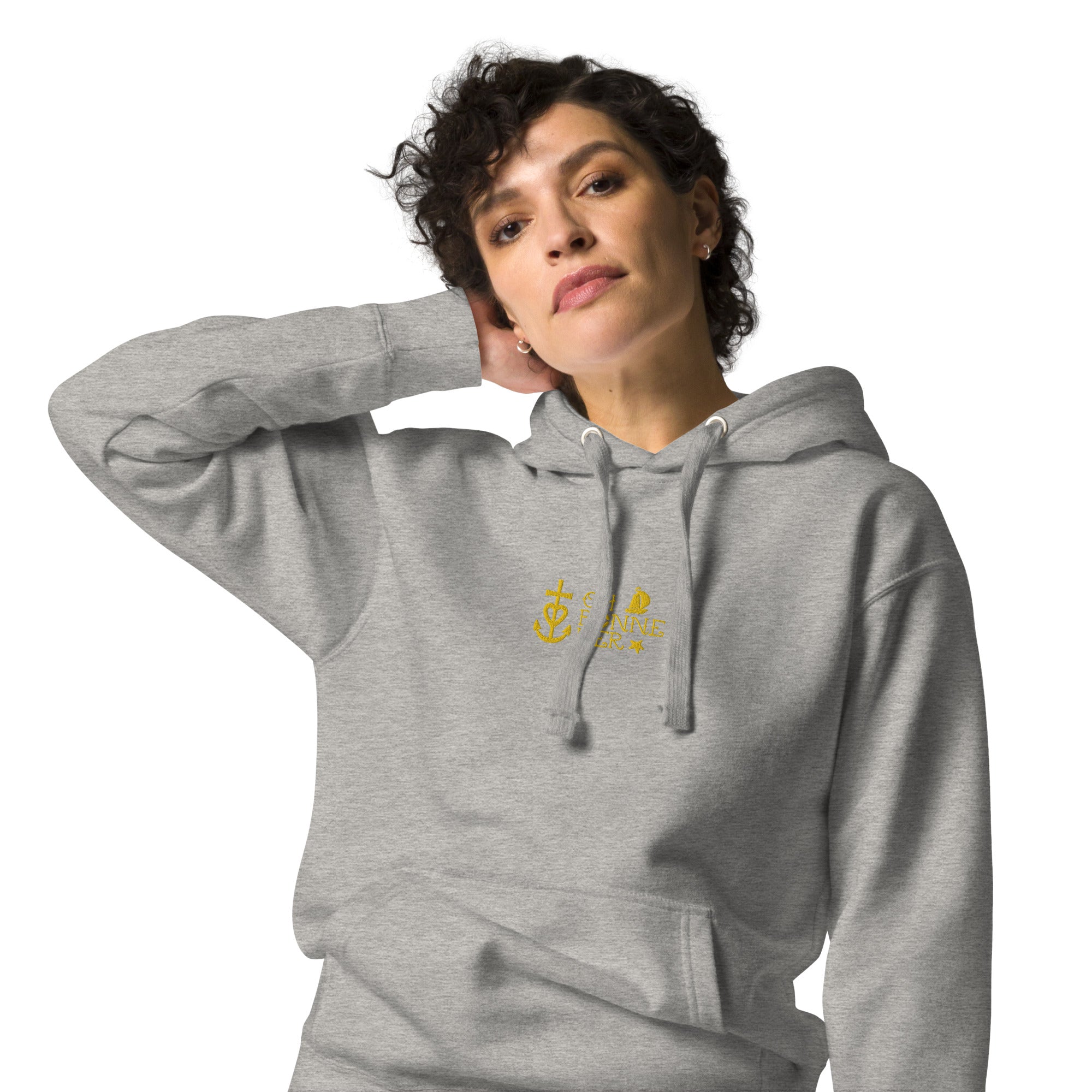 Sweat à capuche unisexe en coton Oh Bonne Mer 2 brodé sur couleurs claires