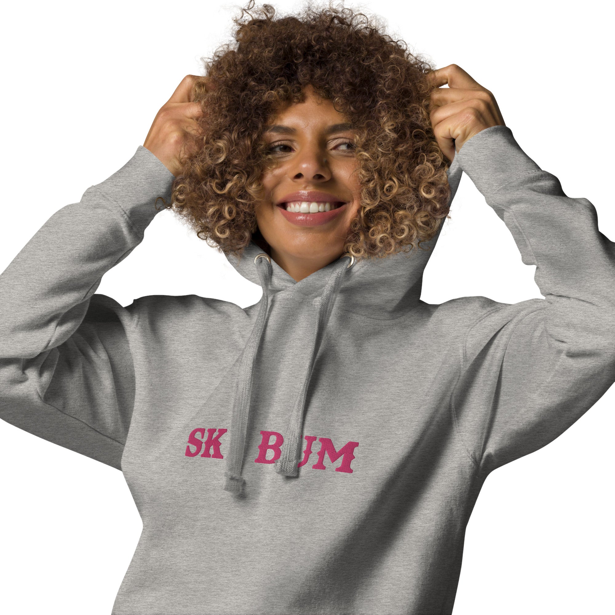 Sweat à capuche unisexe en coton Ski Bum Flamingo brodé