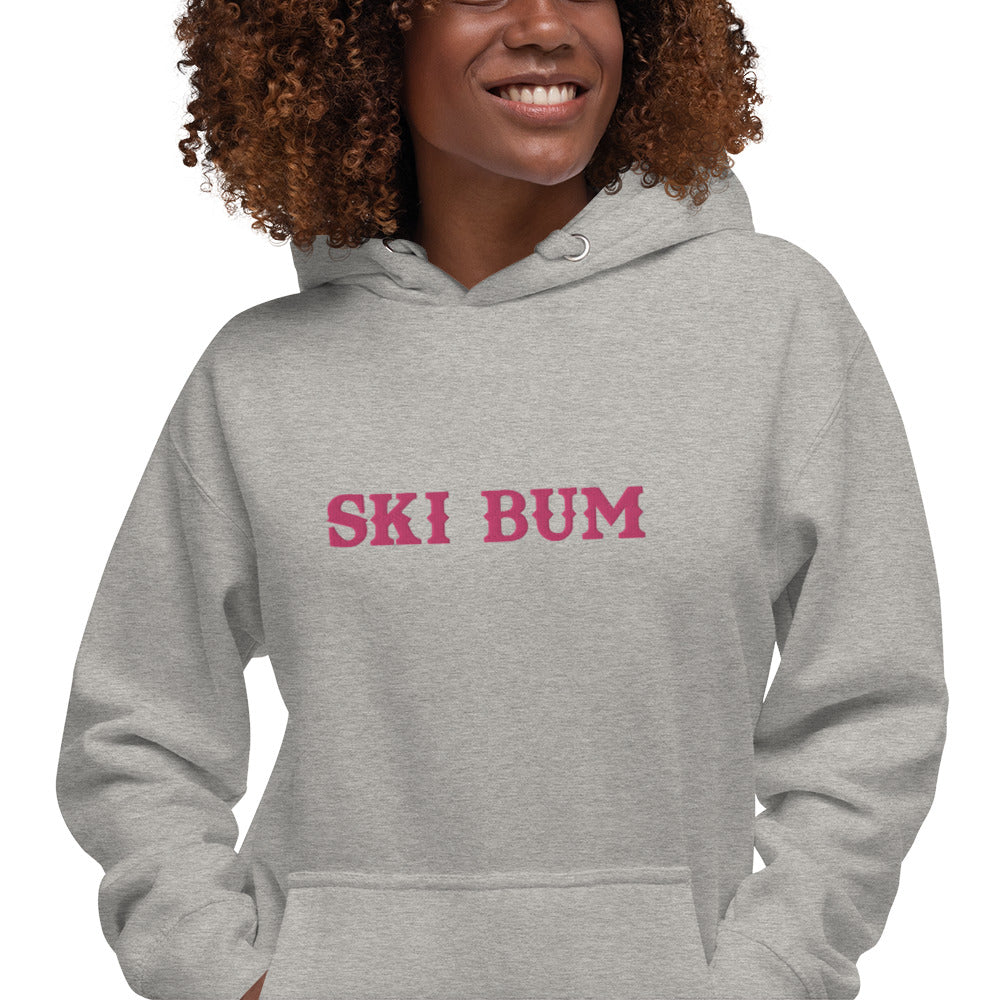 Unisex Cotton Hoodie Ski Bum Flamingo embroidered pattern