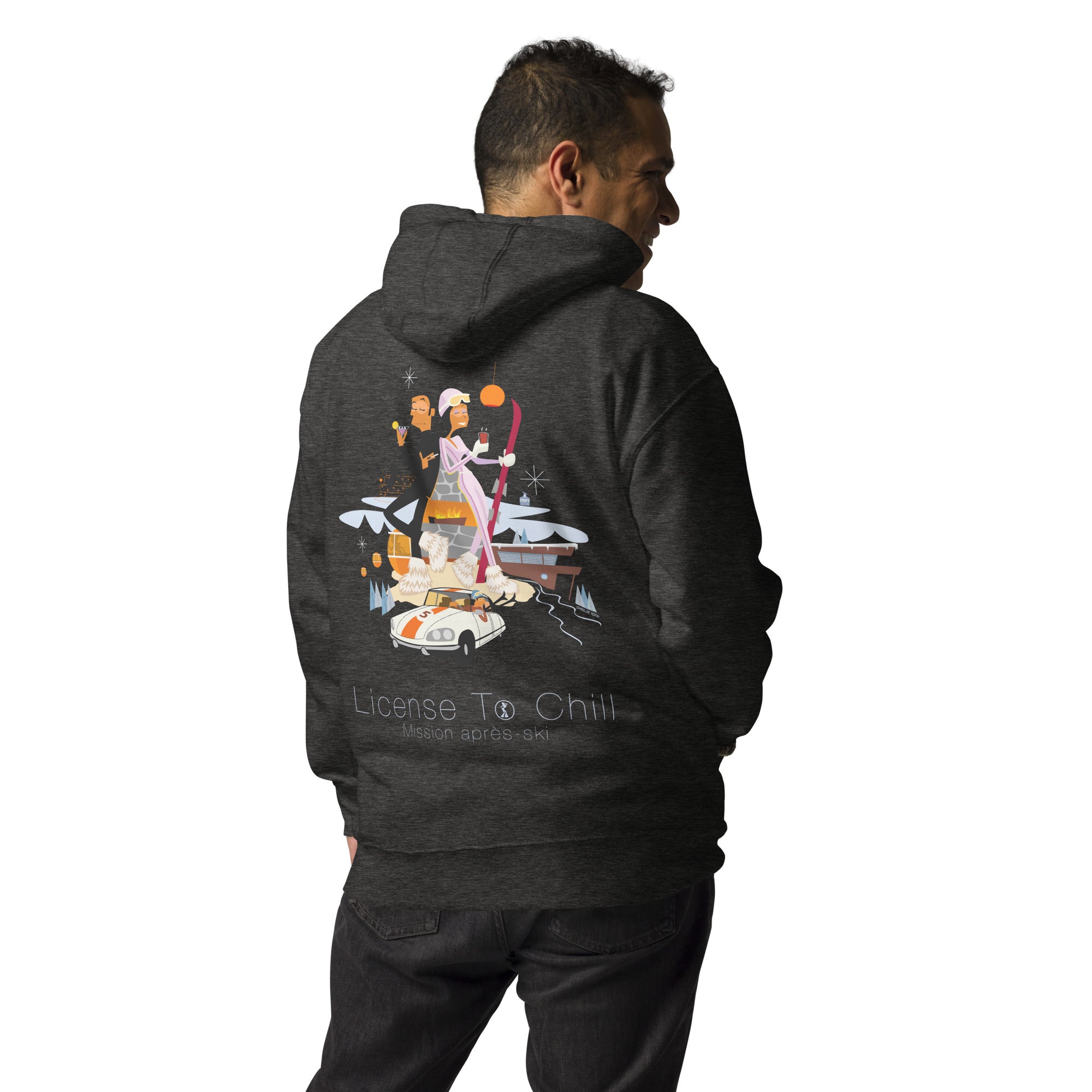 Unisex Cotton Hoodie License To Chill Mission Après-Ski (front & back)