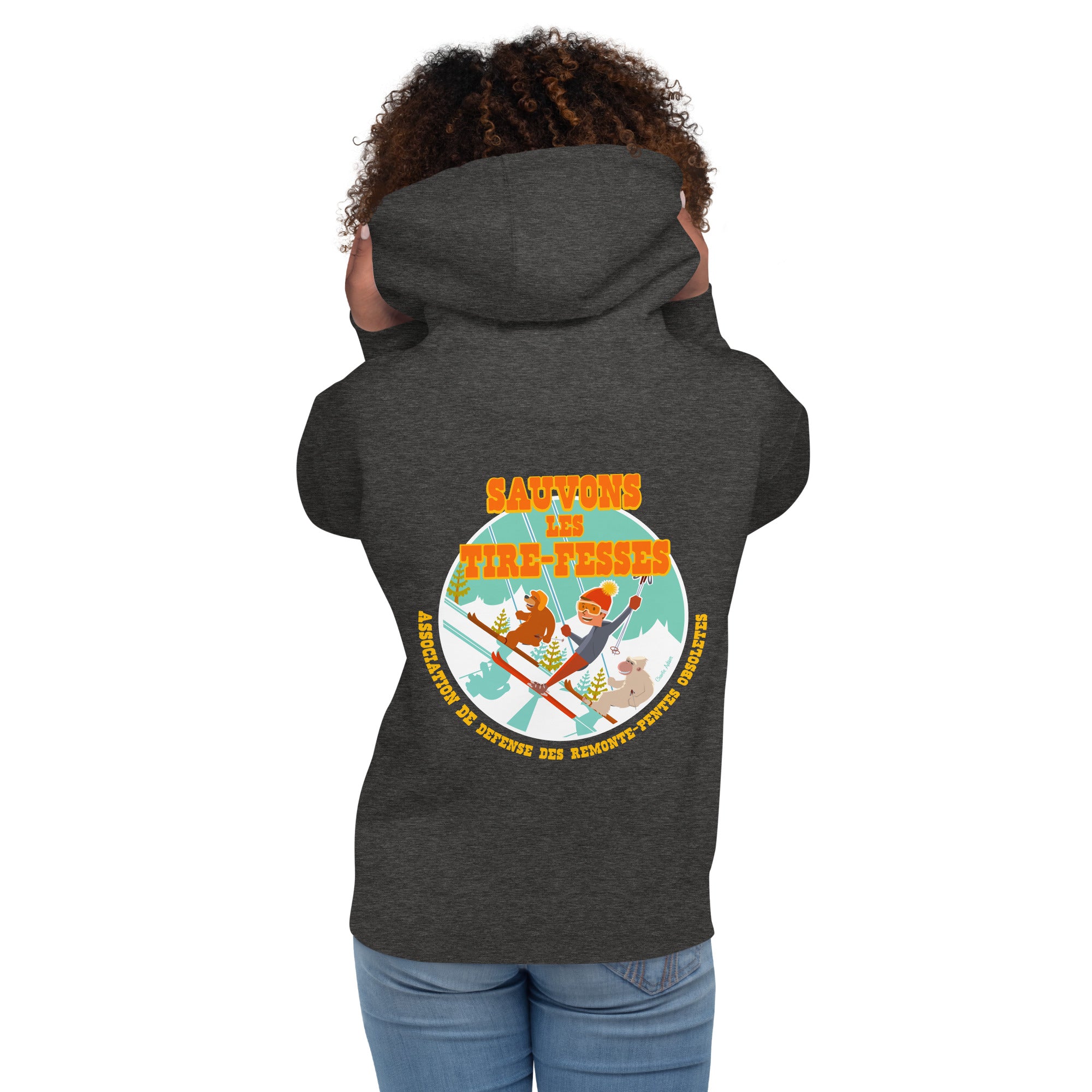 Unisex Cotton Hoodie Sauvons les Tires-fesses (front & back)