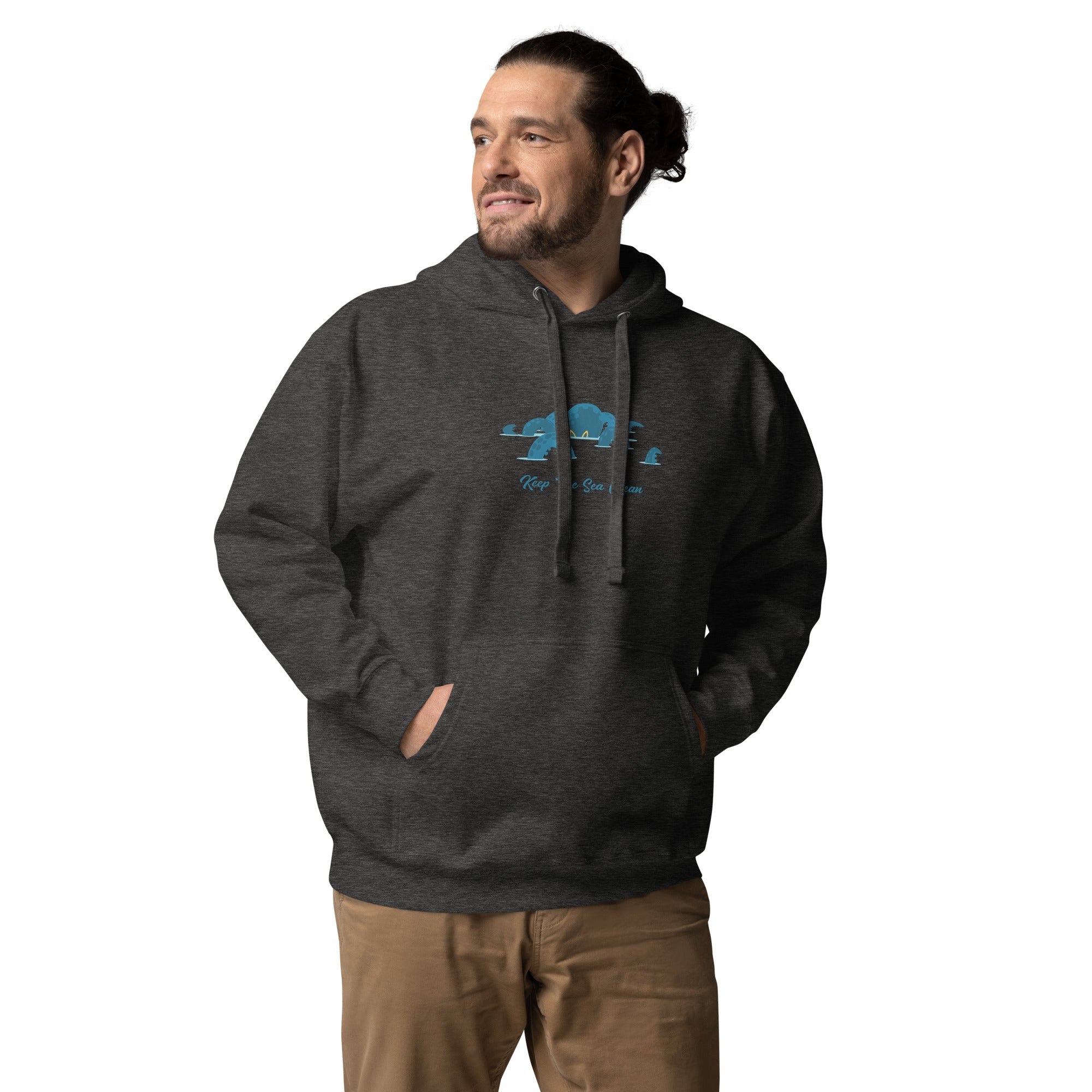 Unisex Cotton Hoodie Octopus Blue on dark colors