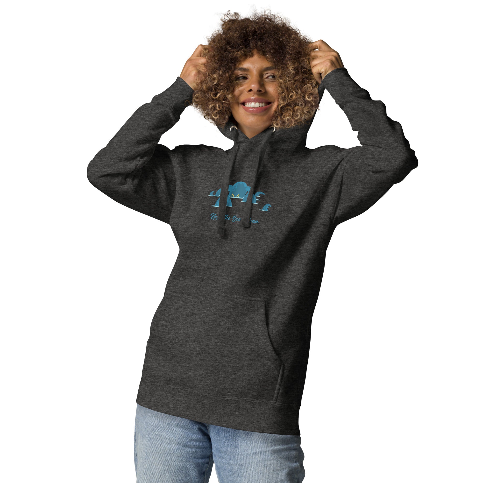 Unisex Cotton Hoodie Octopus Blue on dark colors