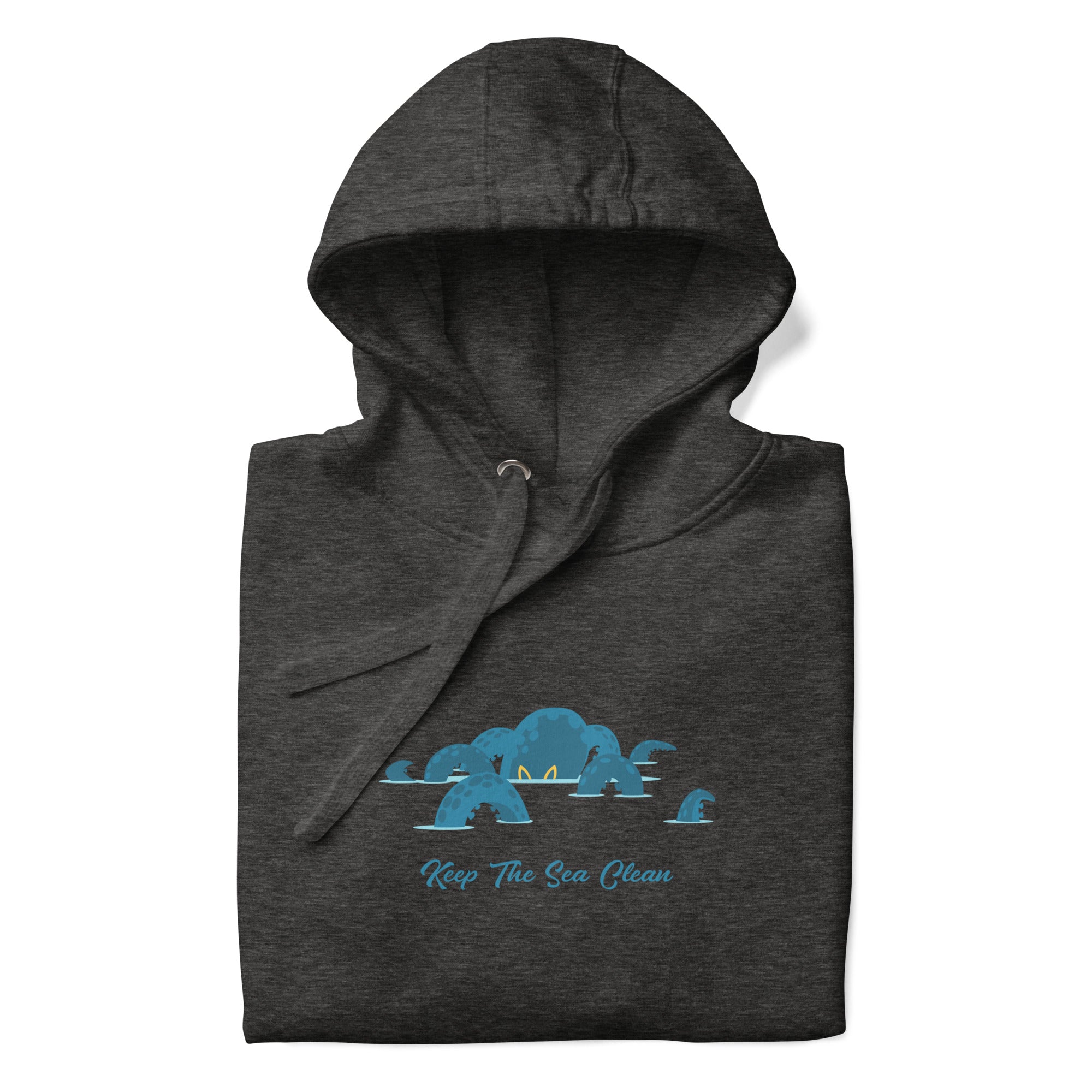 Unisex Cotton Hoodie Octopus Blue on dark colors