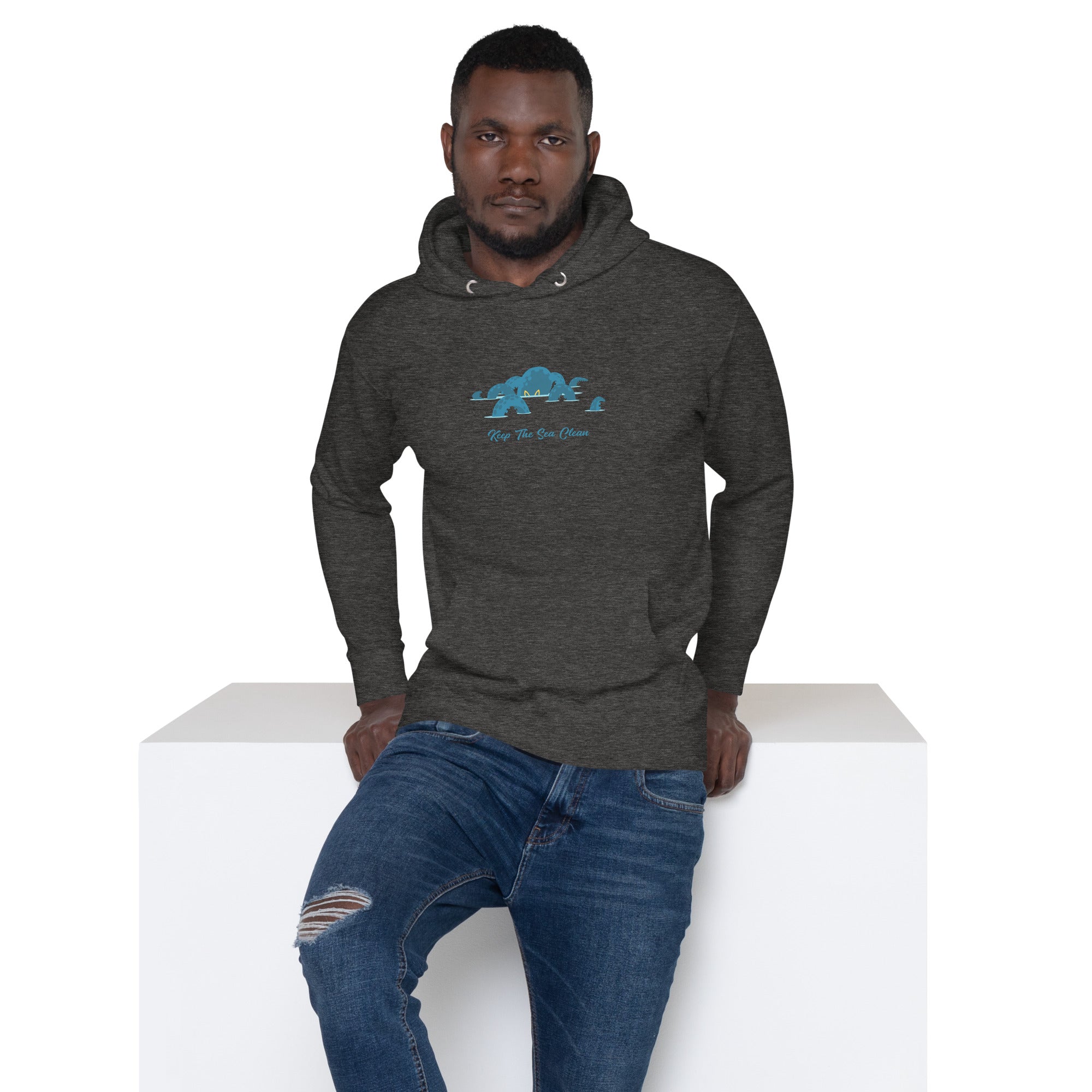 Unisex Cotton Hoodie Octopus Blue on dark colors