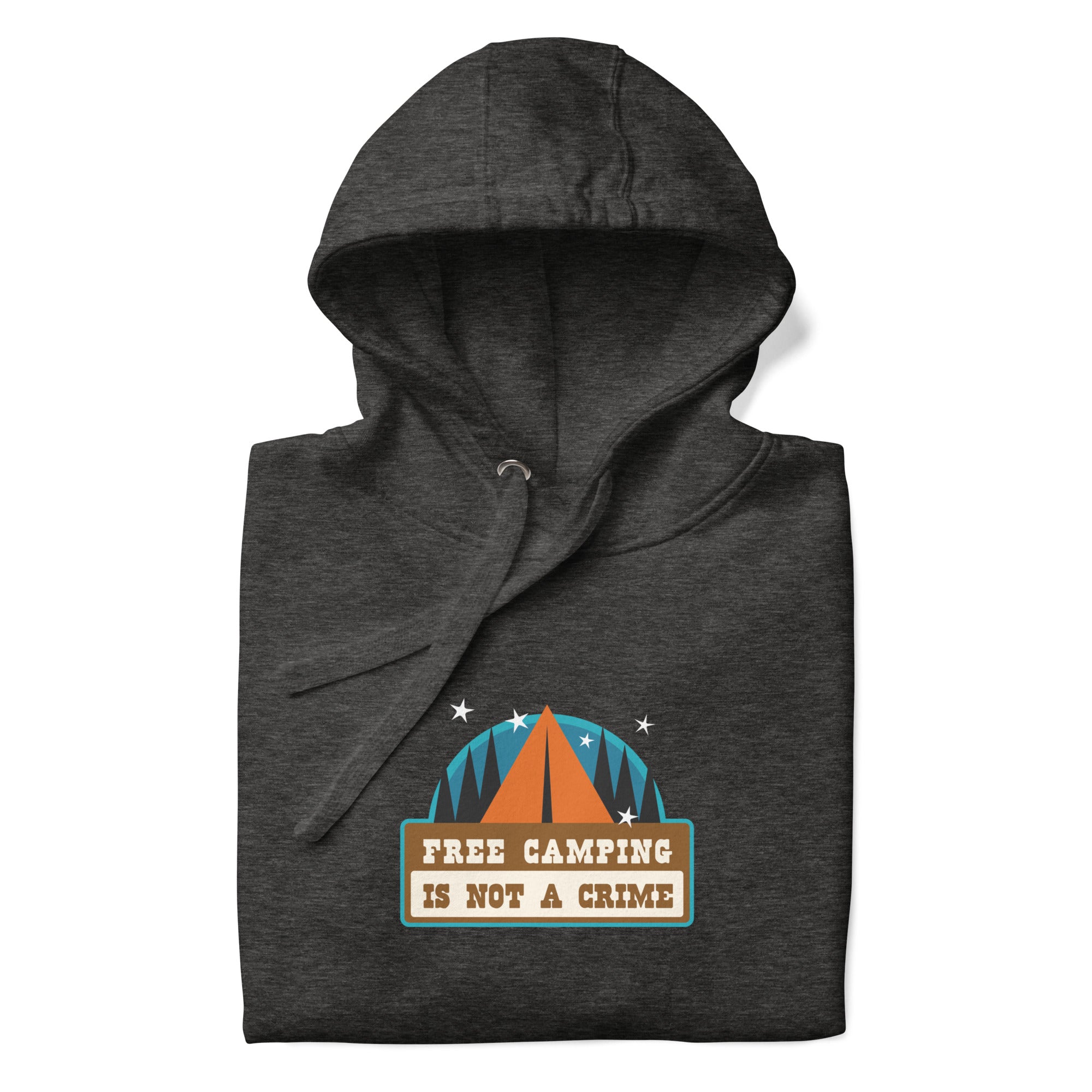 Sweat à capuche unisexe en coton Free camping is not a crime graphic