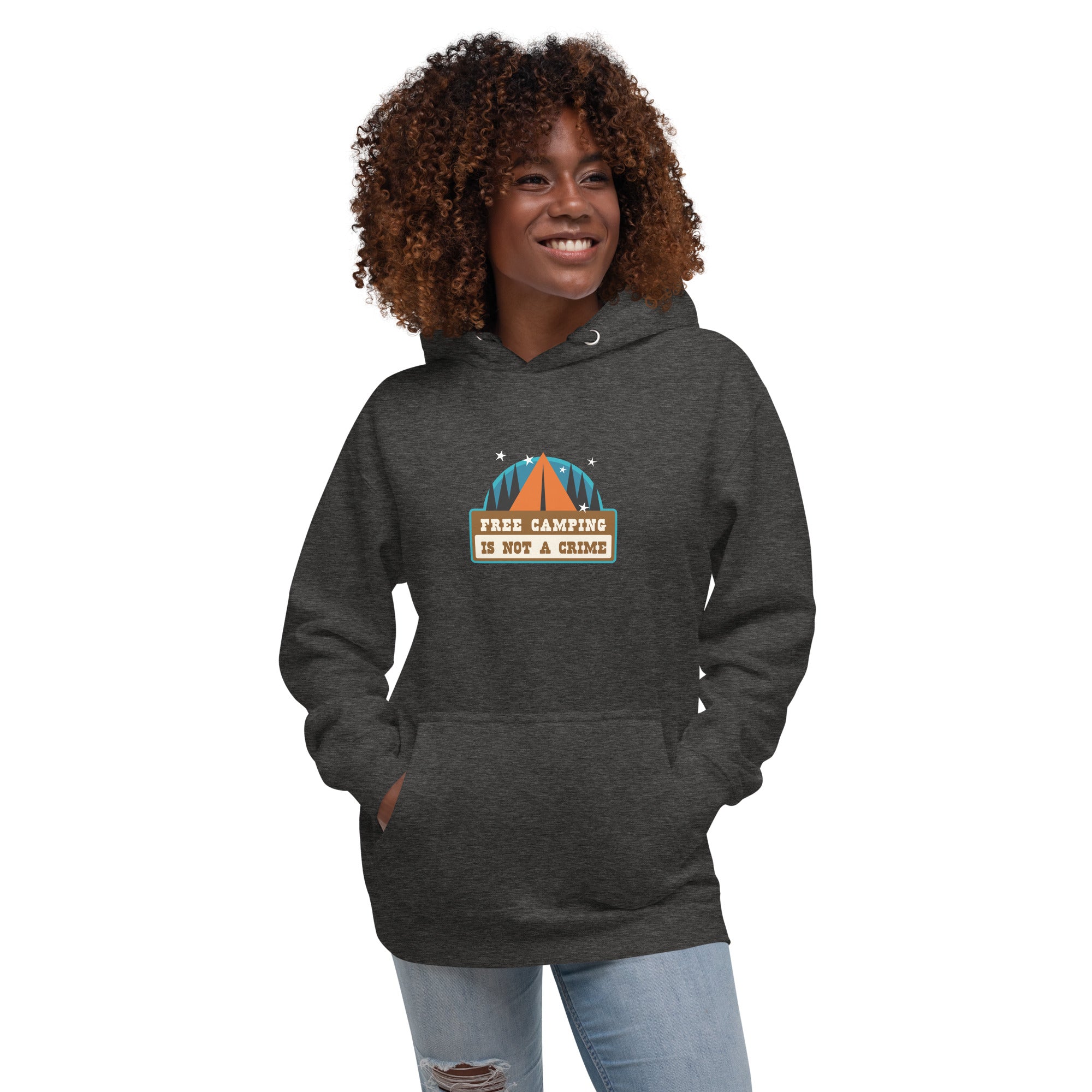 Unisex Cotton Hoodie Free camping is not a crime graphic