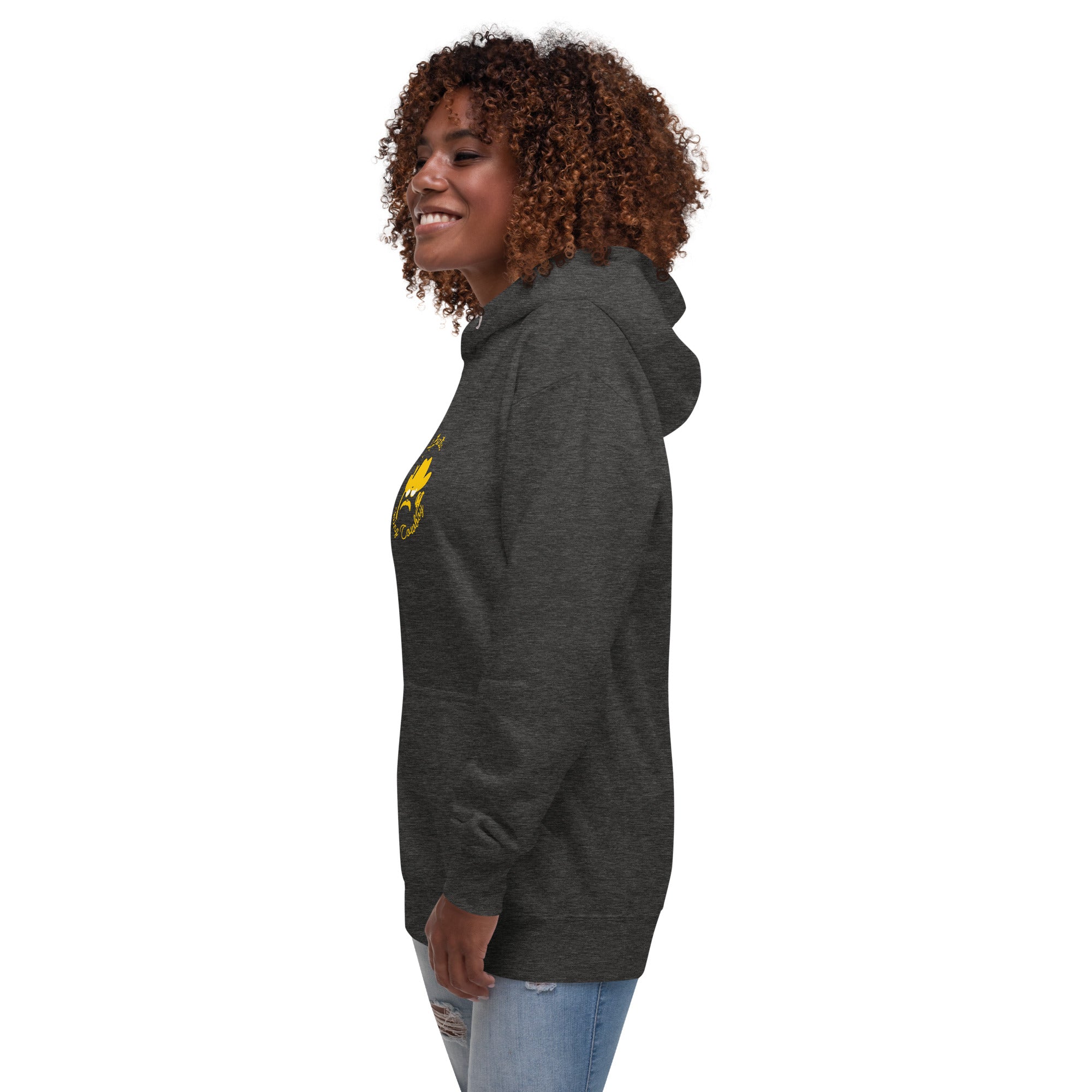 Unisex Cotton Hoodie Authentic Skiing Cowboy Gold