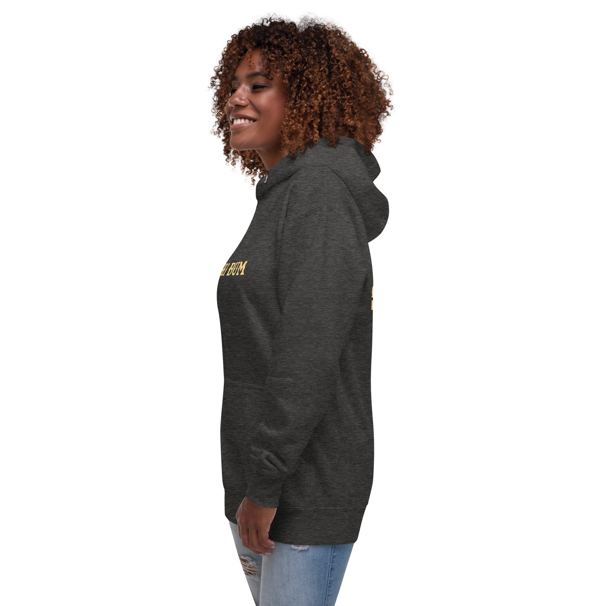 Unisex Cotton Hoodie Ski Bum light text (front & back)