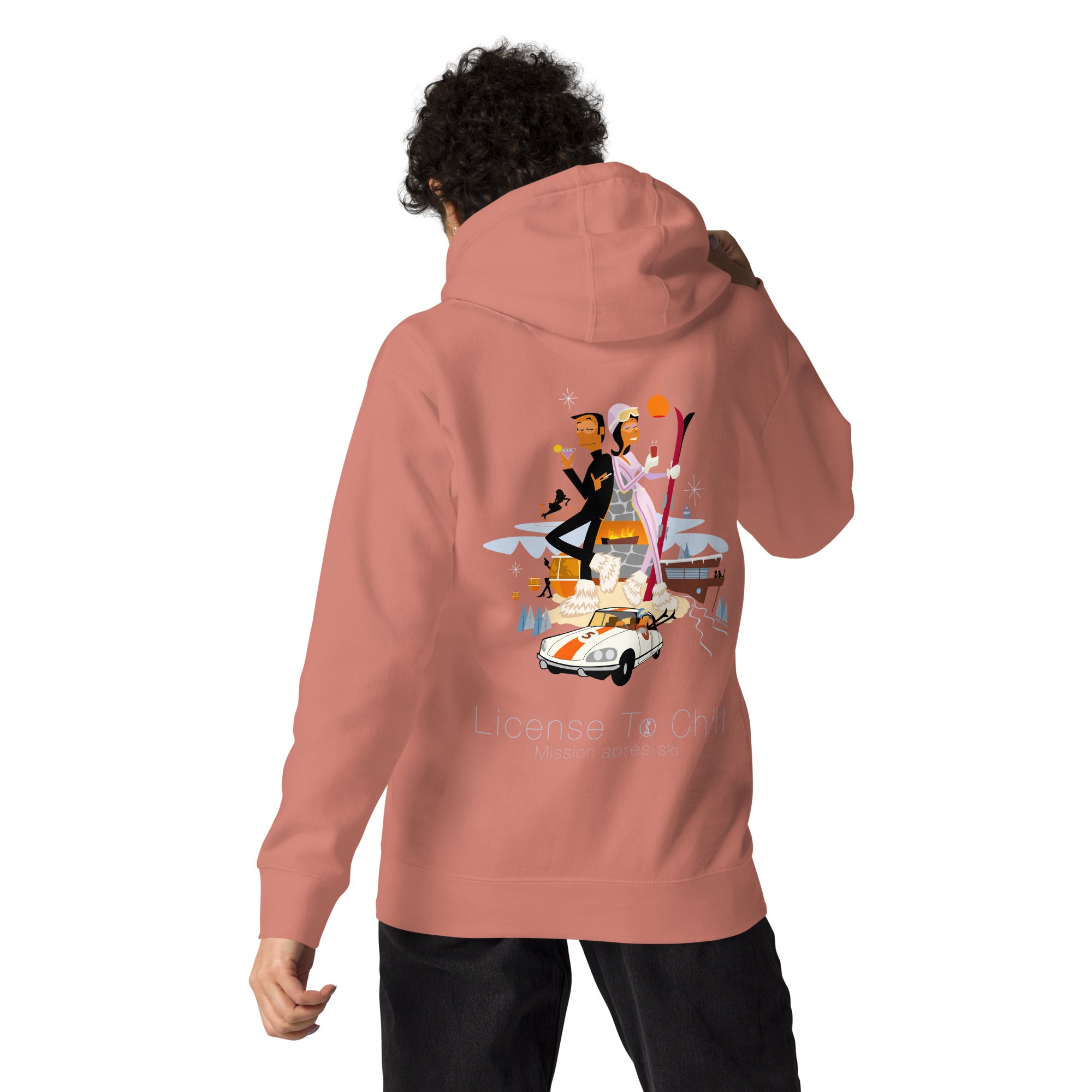 Unisex Cotton Hoodie License To Chill Mission Après-Ski (front & back)