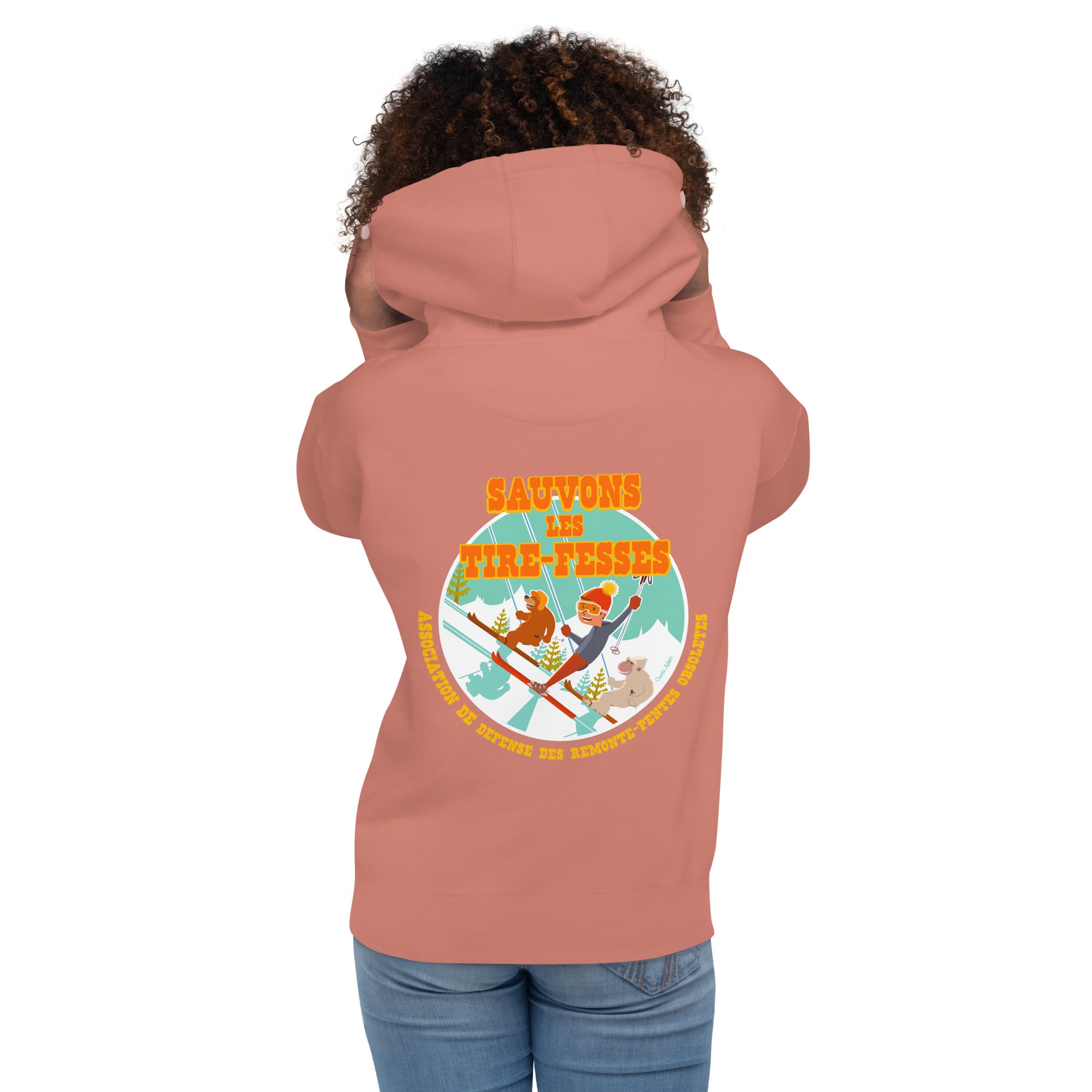 Unisex Cotton Hoodie Sauvons les Tires-fesses (front & back)