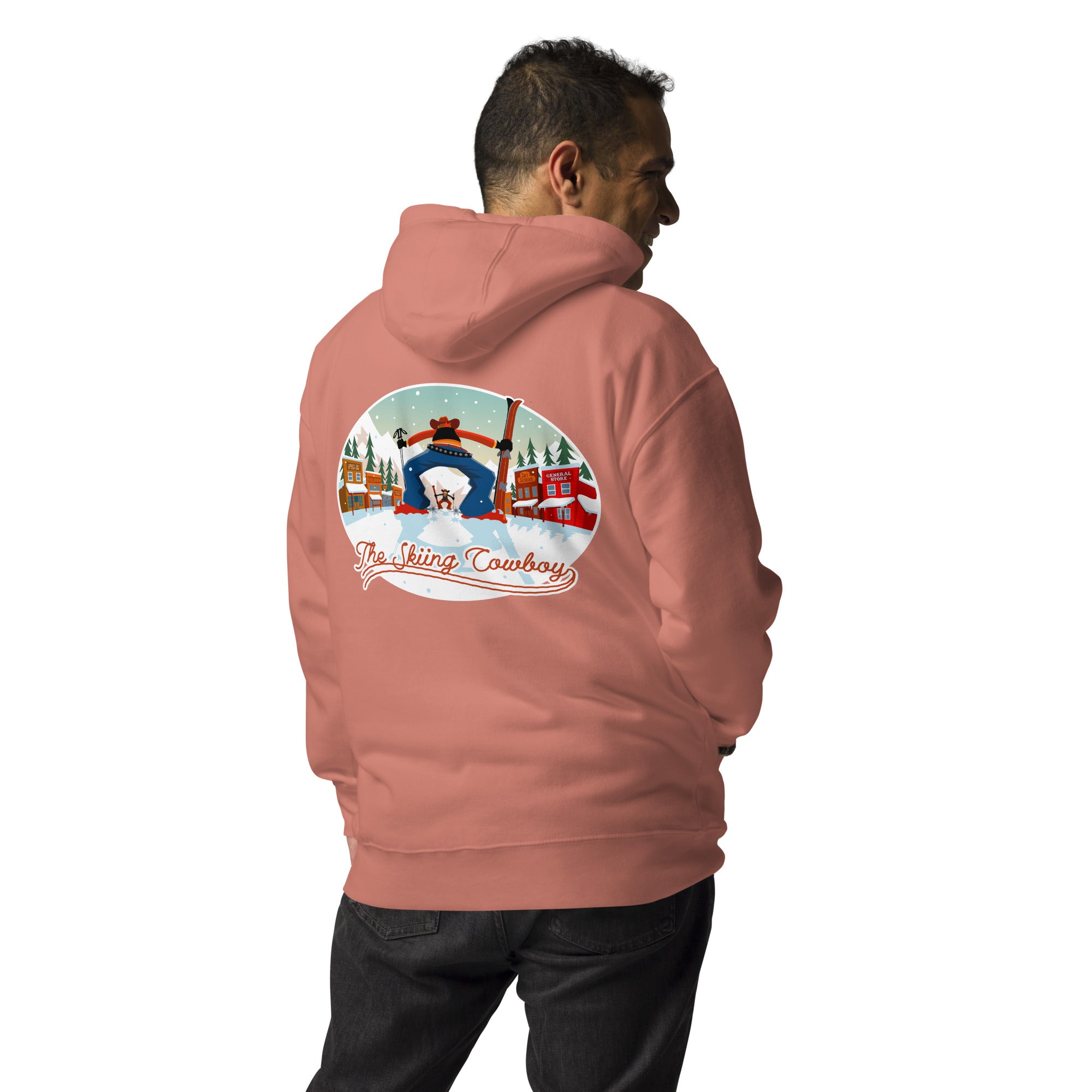 Unisex Cotton Hoodie Ski Fight at OK Corral (front & back)