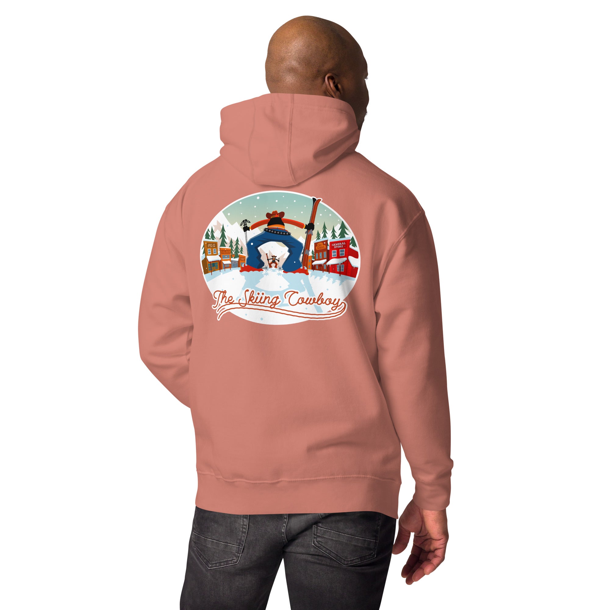 Unisex Cotton Hoodie Ski Fight at OK Corral (front & back)