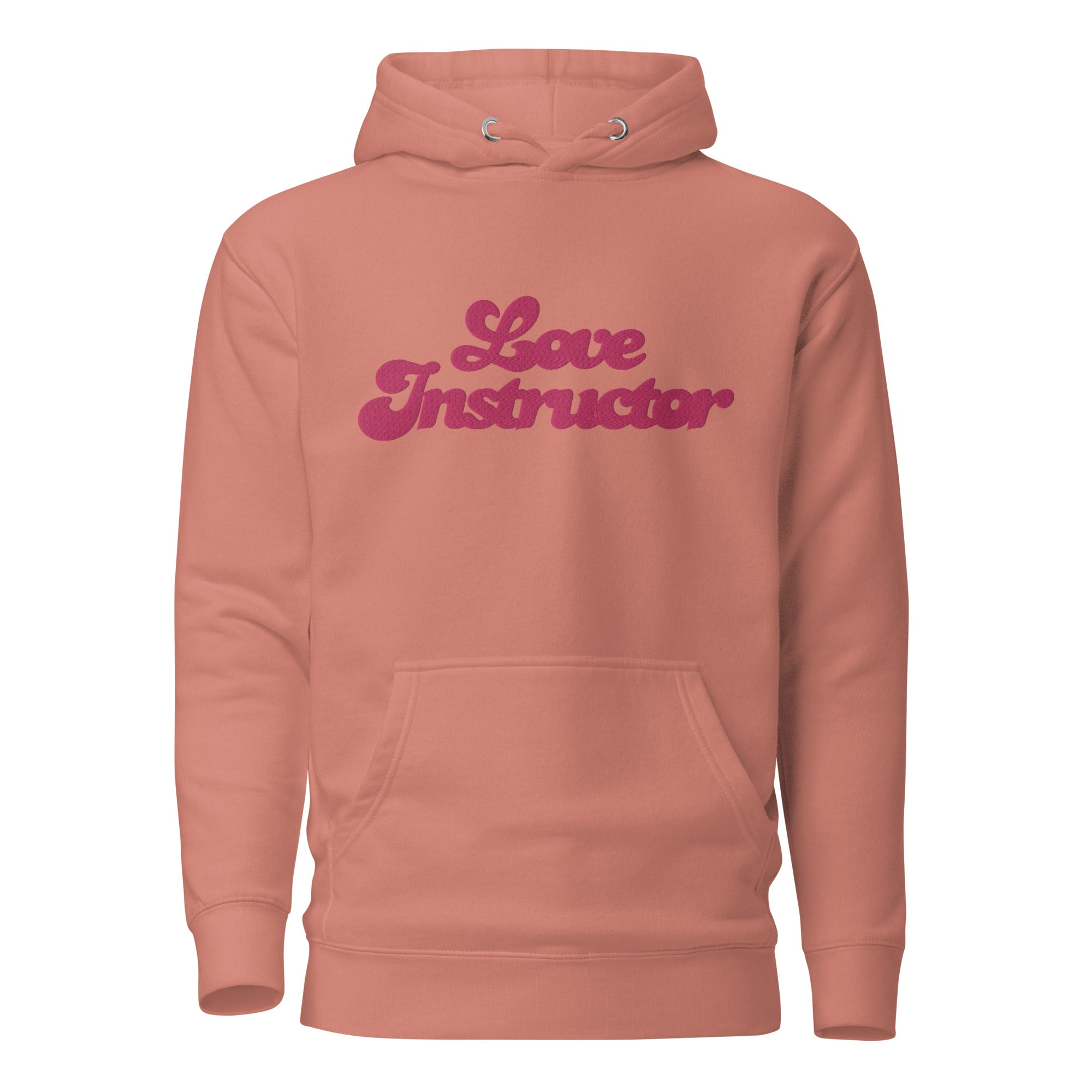 Unisex Cotton Hoodie Love Instructor large embroidered pattern