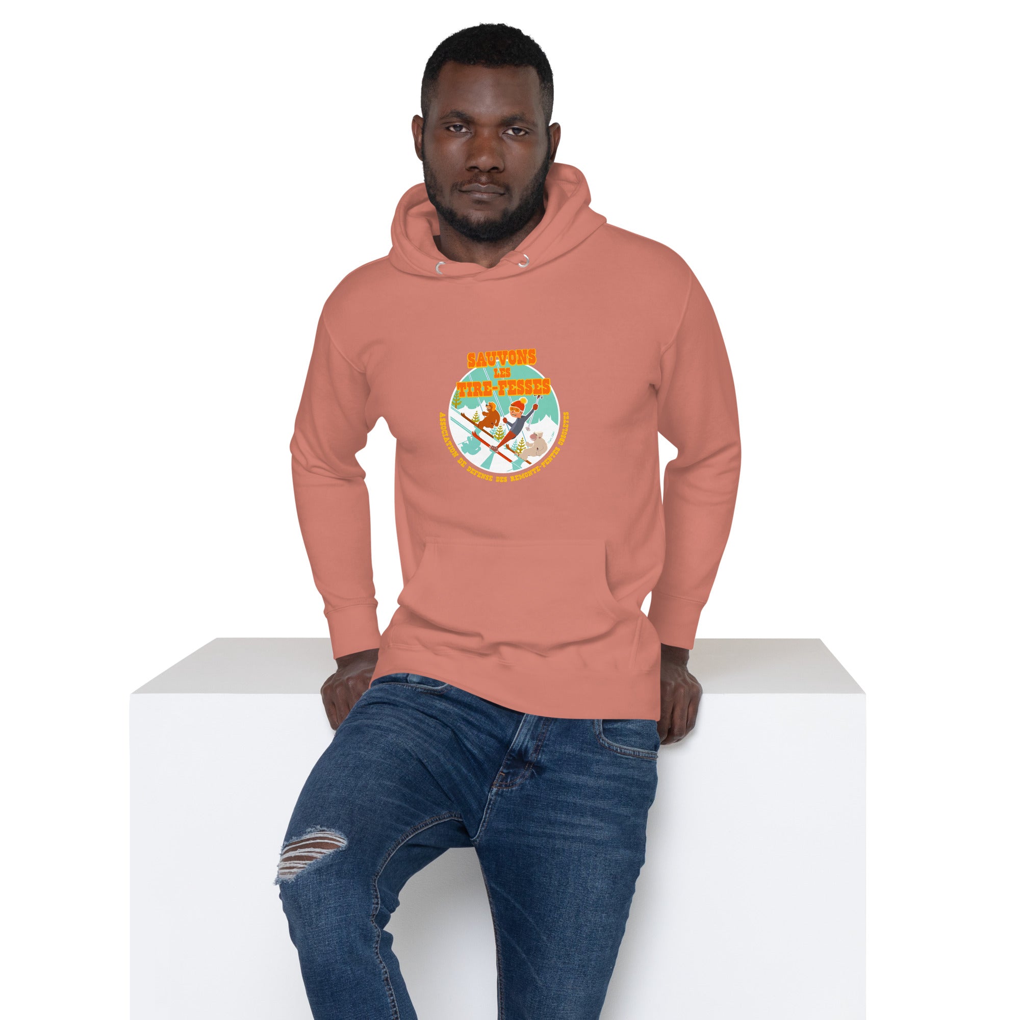 Unisex Cotton Hoodie Sauvons les Tires-fesses (front & back)