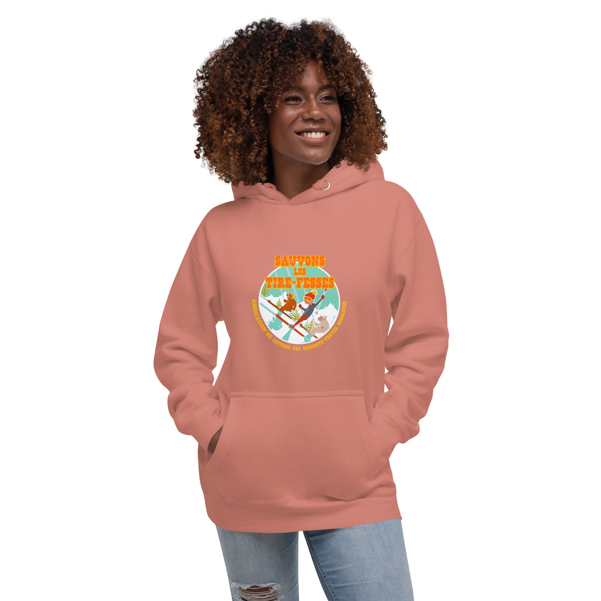 Unisex Cotton Hoodie Sauvons les Tires-fesses (front & back)