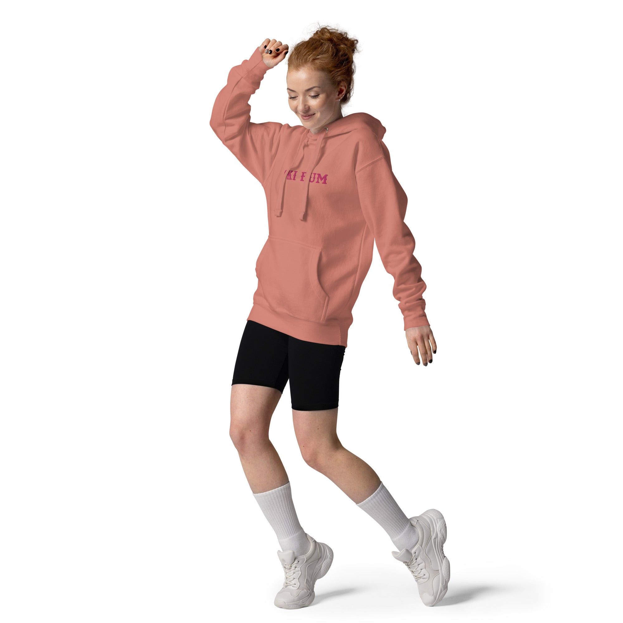 Sweat à capuche unisexe en coton Ski Bum Flamingo brodé