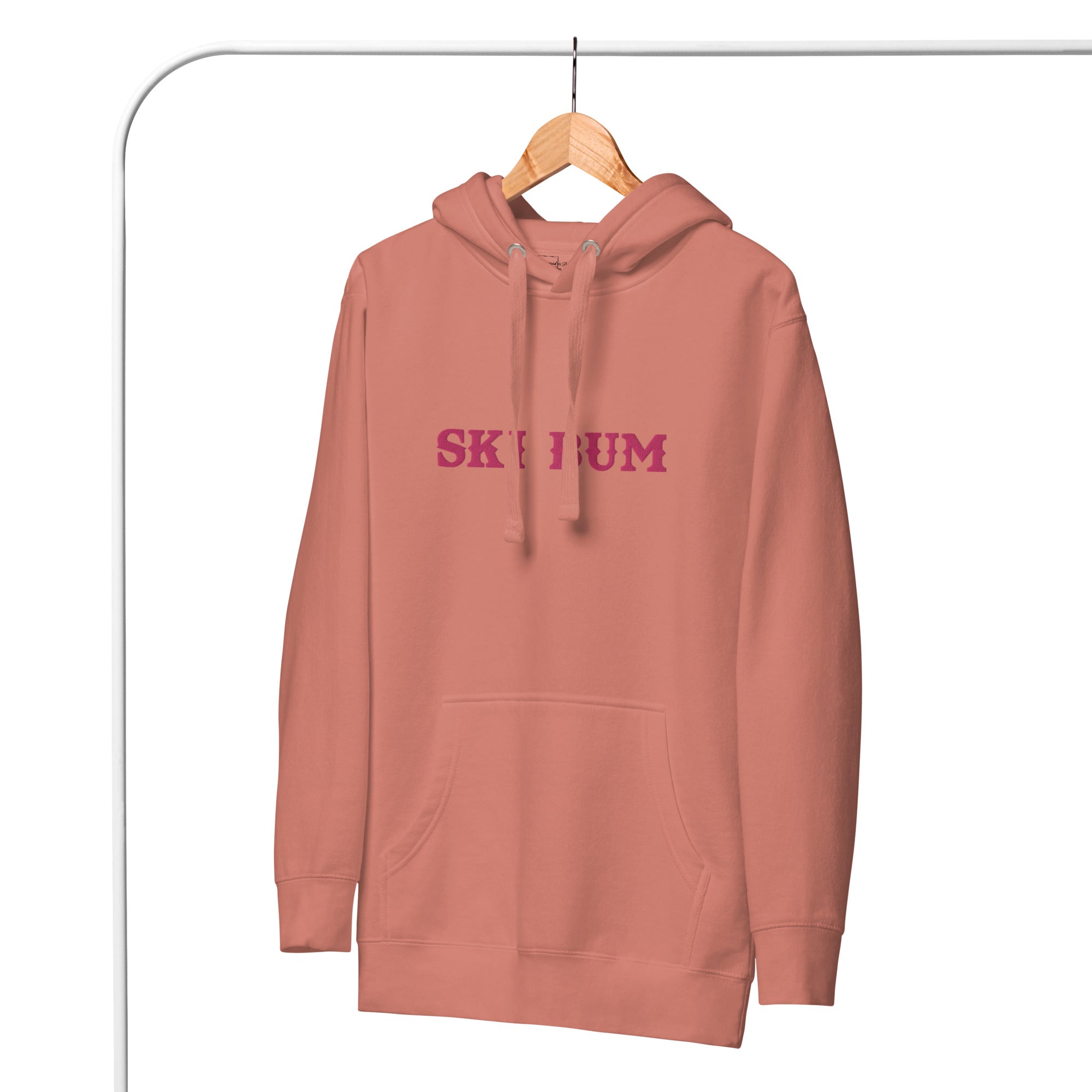 Sweat à capuche unisexe en coton Ski Bum Flamingo brodé