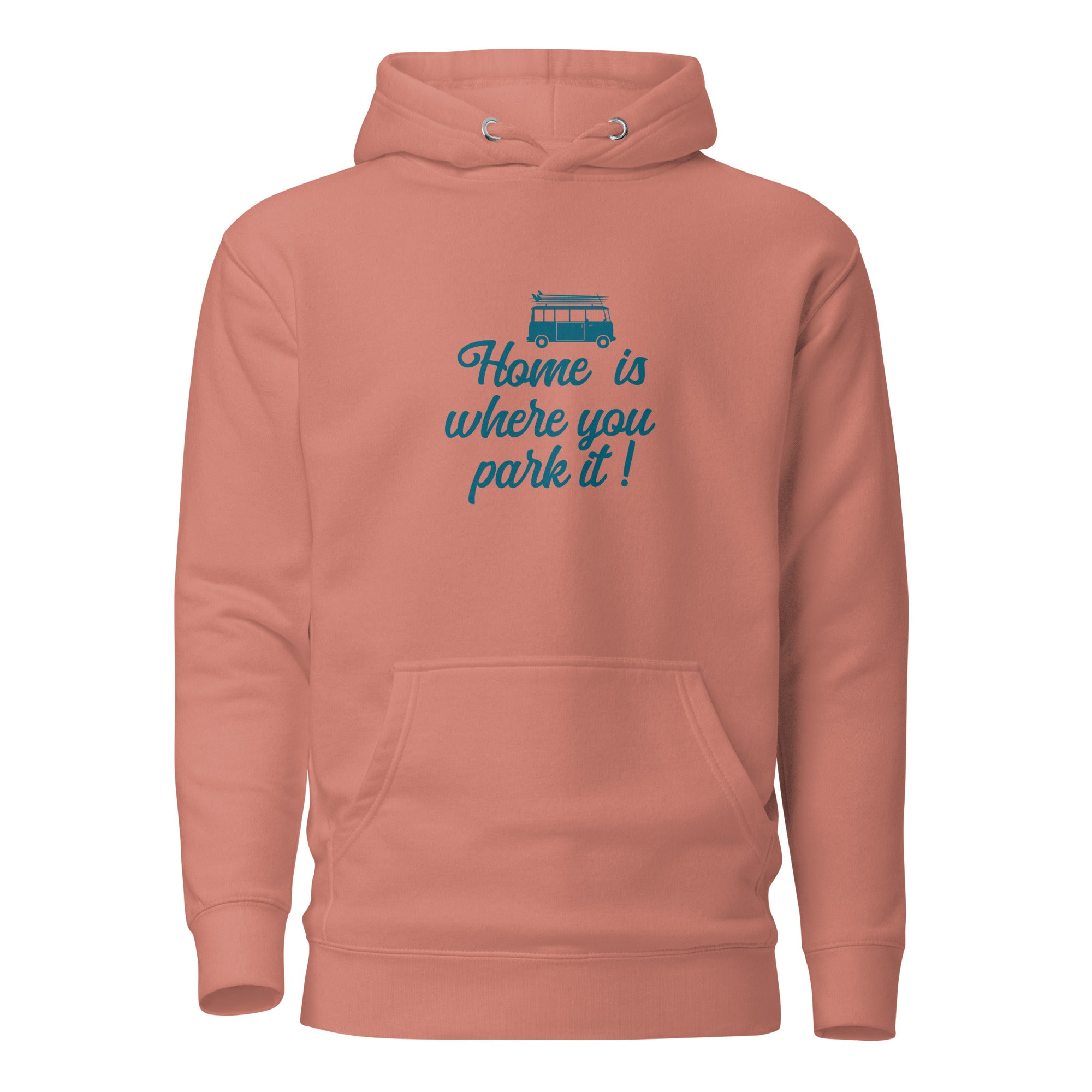 Unisex Cotton Hoodie Blue Surf Combi Home is where you park it