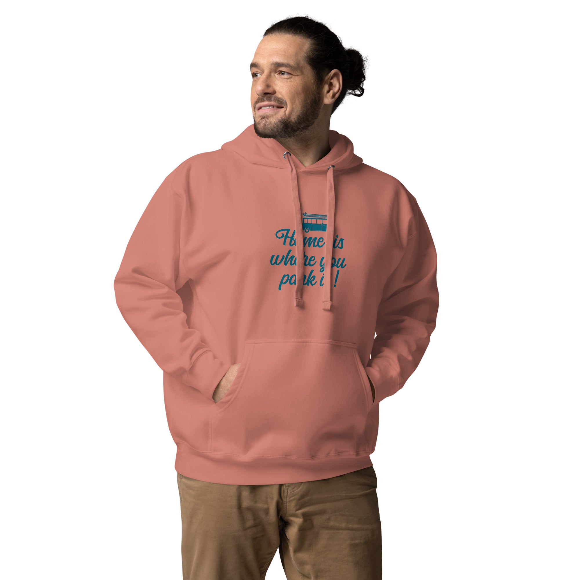 Unisex Cotton Hoodie Blue Surf Combi Home is where you park it