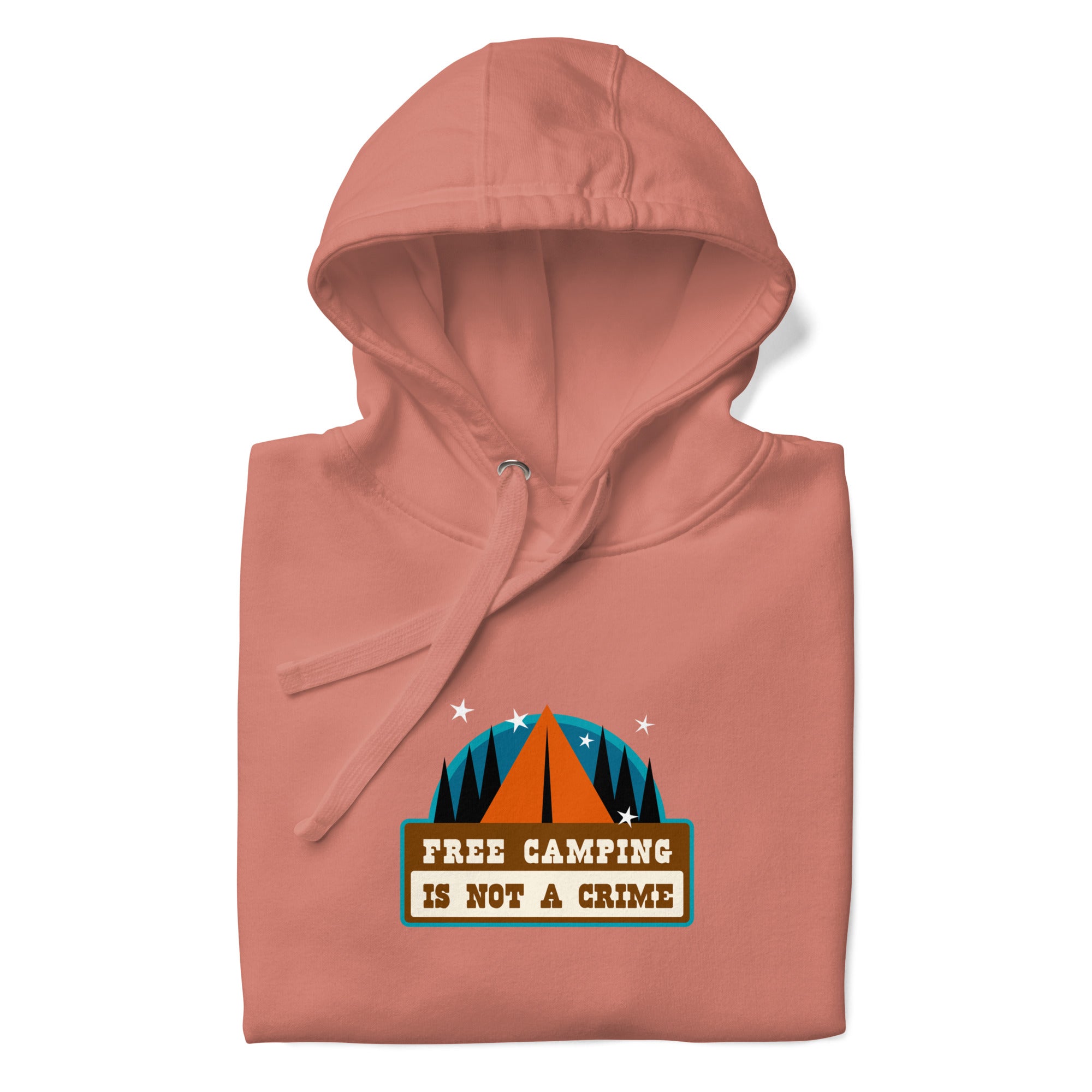 Sweat à capuche unisexe en coton Free camping is not a crime graphic