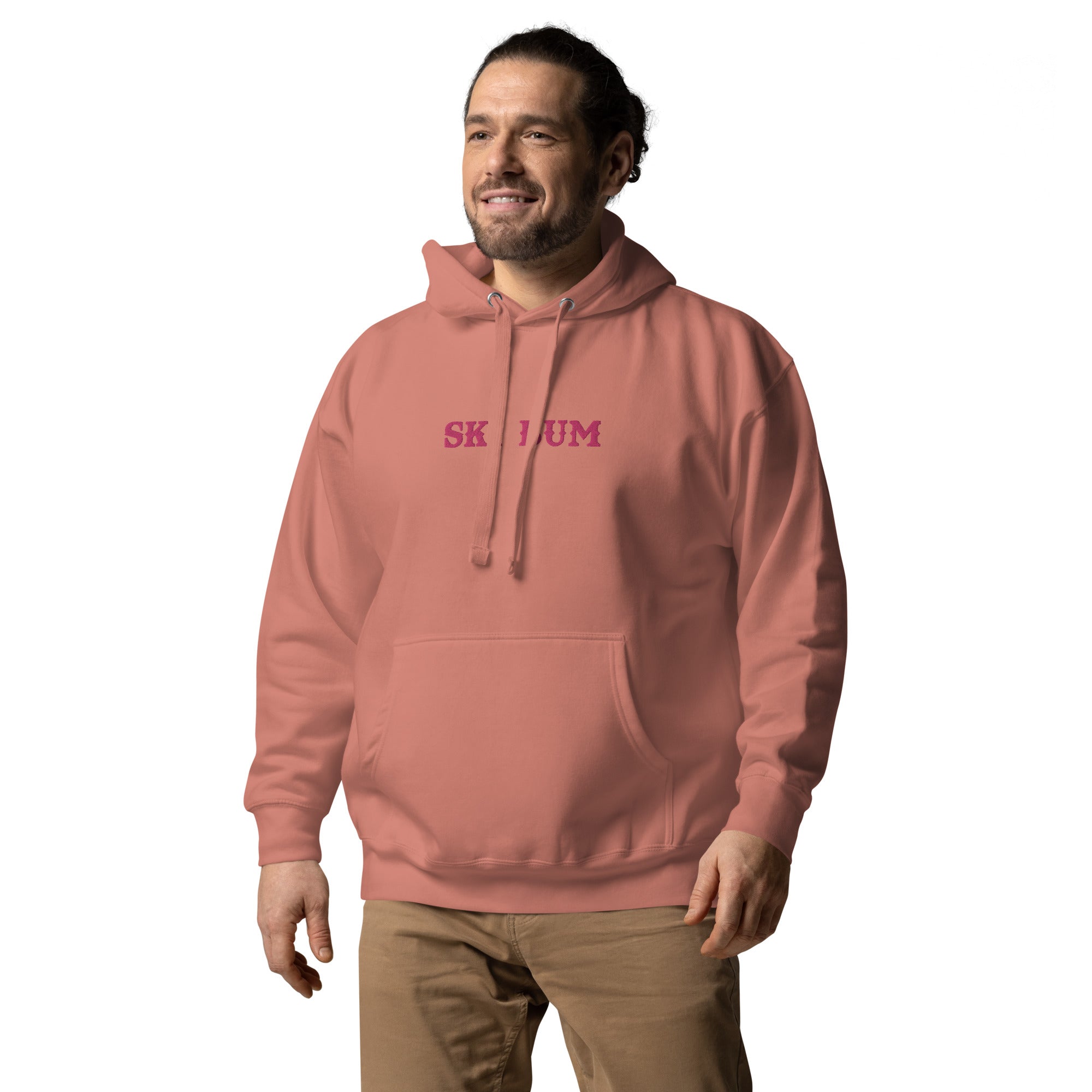 Sweat à capuche unisexe en coton Ski Bum Flamingo brodé