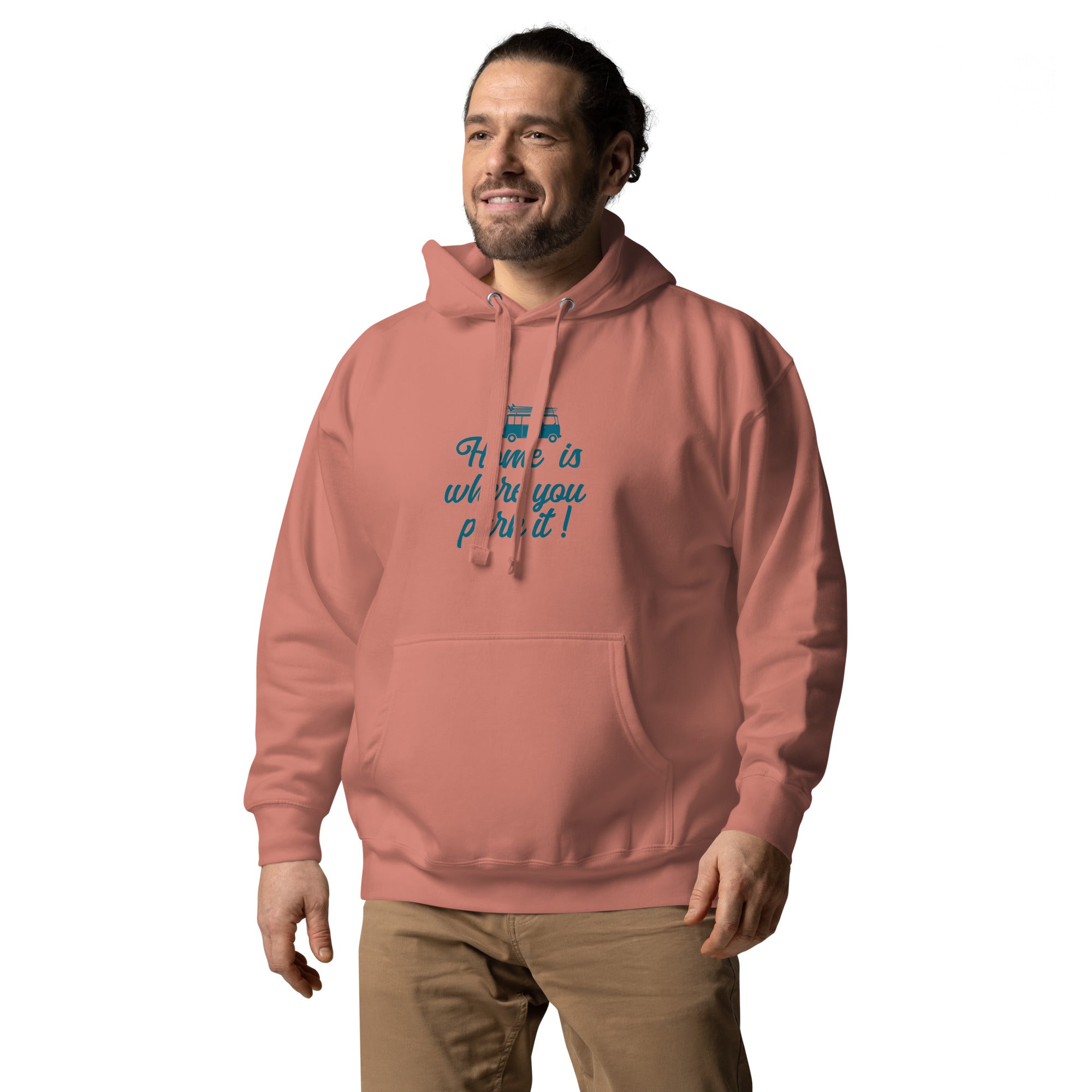 Unisex Cotton Hoodie Blue Surf Combi Home is where you park it