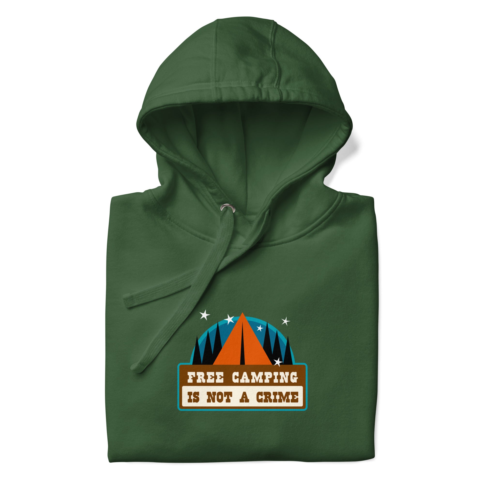 Sweat à capuche unisexe en coton Free camping is not a crime graphic