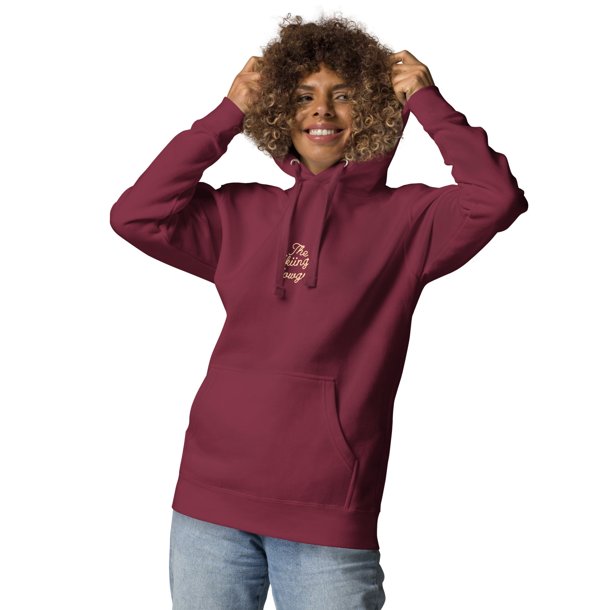 Unisex Cotton Hoodie The Skiing Cowgirl (front & back)