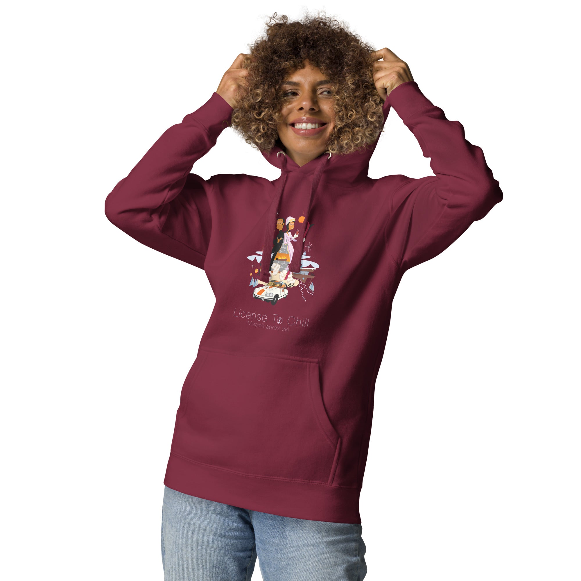 Unisex Cotton Hoodie License To Chill Mission Après-Ski (front & back)